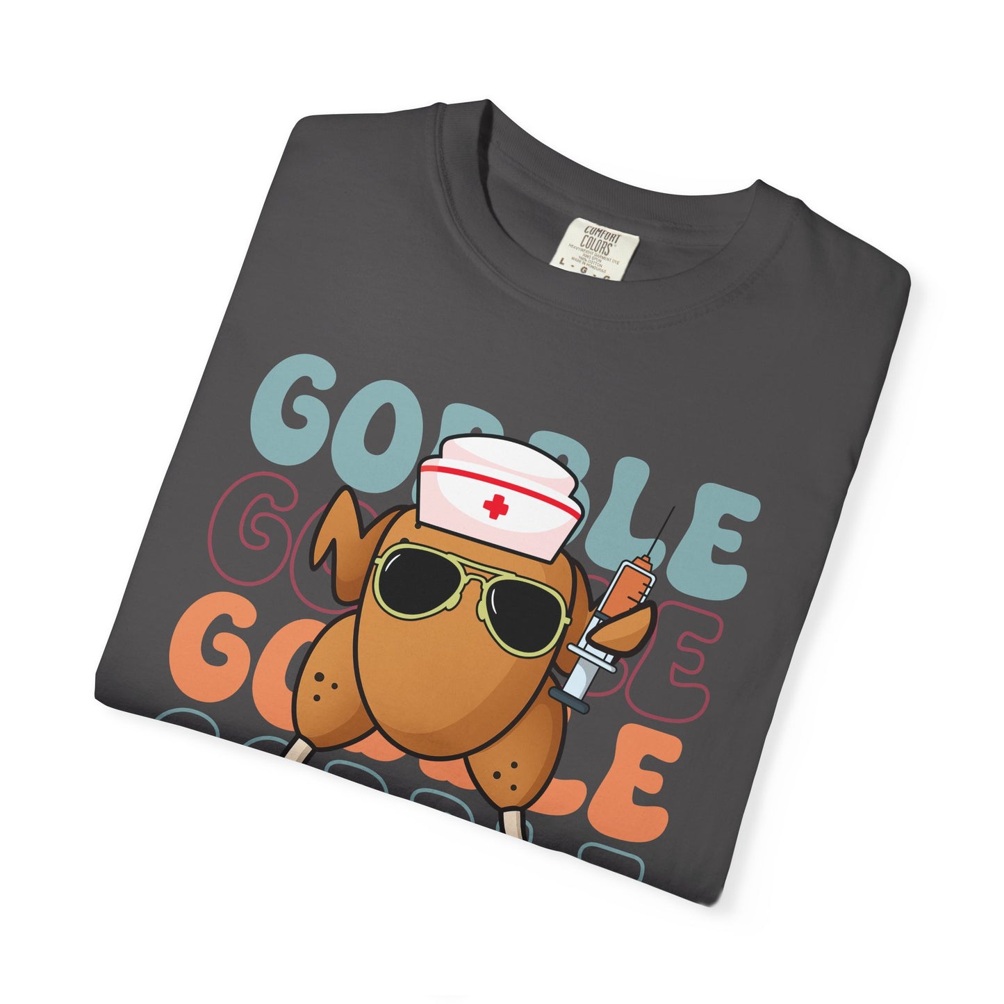 Funny gobble gobble turkey  Thanksgiving Comfort colors tshirt