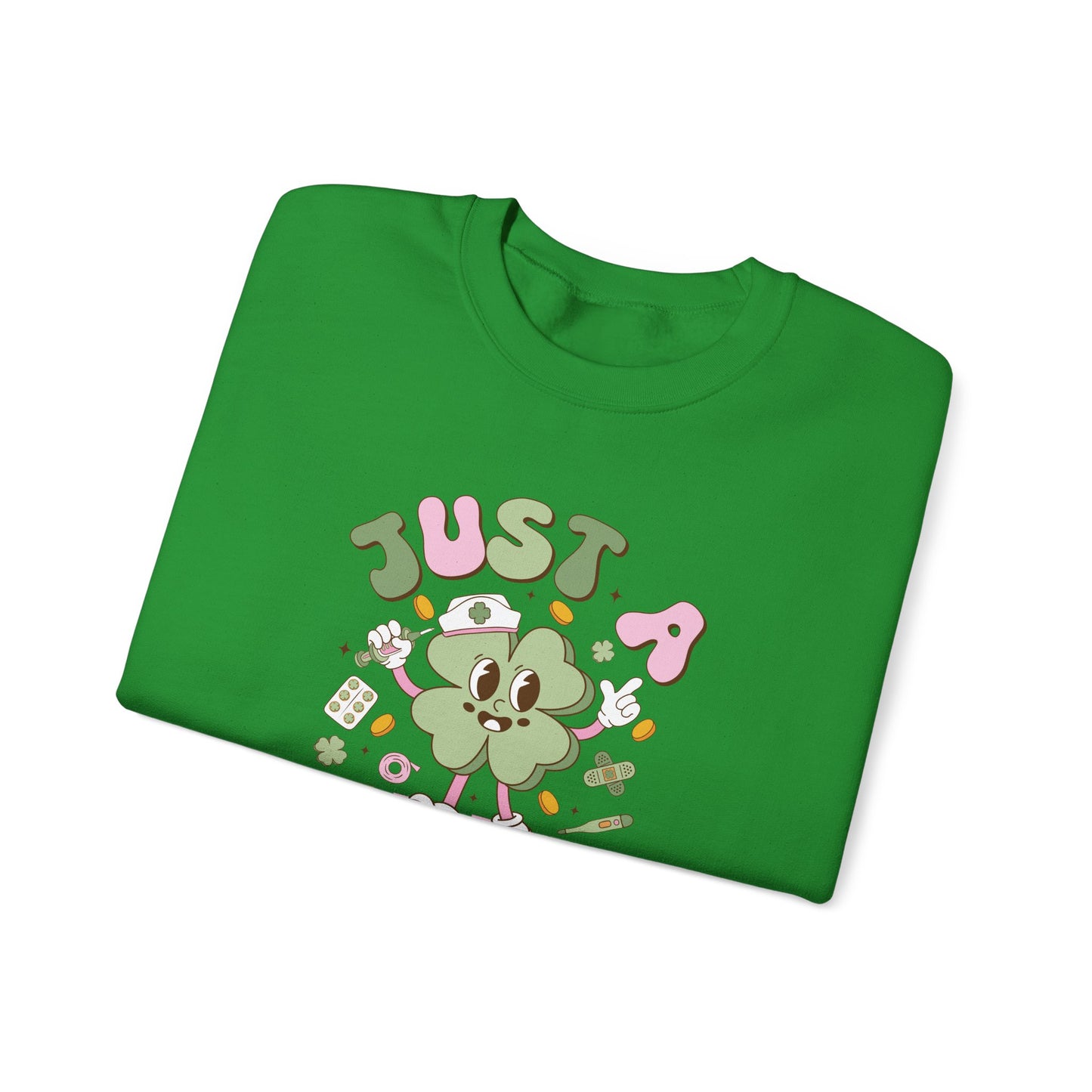 Just a little pinch Adorable Nurse St. Patricks Day Sweatshirt,  RN sweatershirt, ER Nurse, NICU Nurse, PICU nurse, clover, lucky nurse sweatshirt.