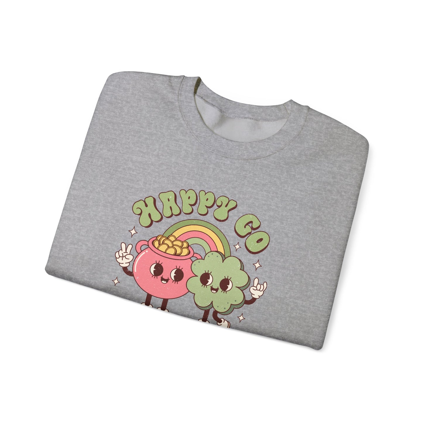 Happy Go Lucky St. Patricks Day sweatshirt, St. Pattys Nurse sweatshirt, ED RN, NICU, Teacher, Nurse Sweatshirt, Retro St. Pattys