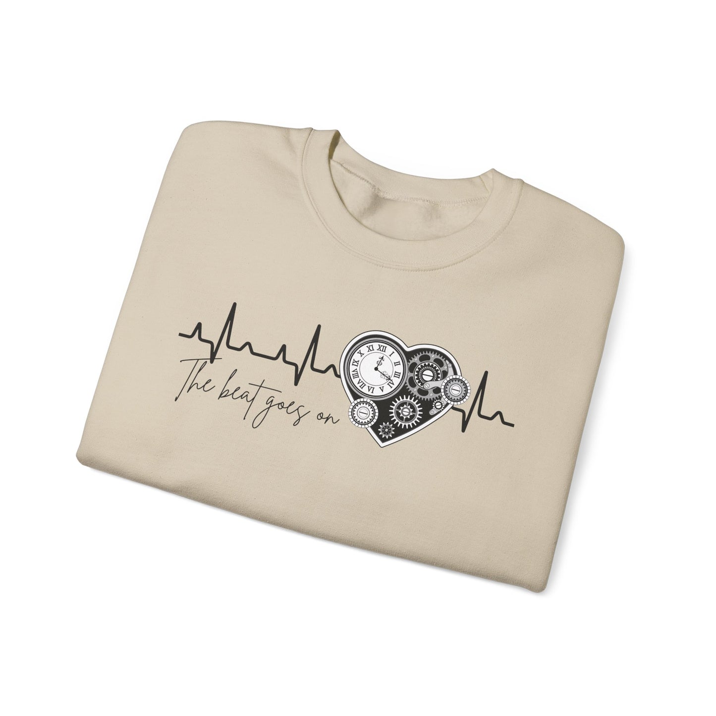 The beat goes on cardiology sweatshirt, cute and cozy mechanical heart gildan sweatshirt