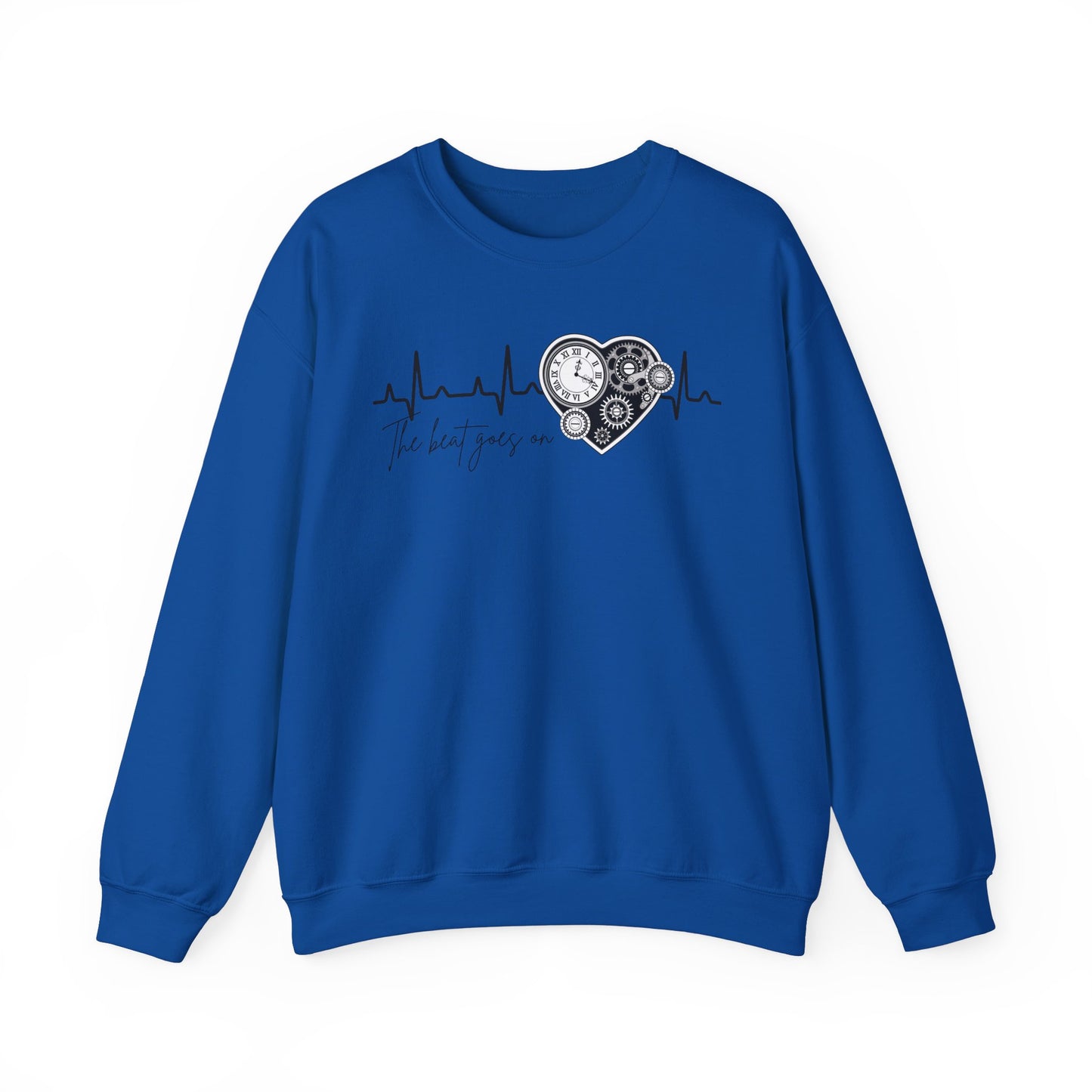 The beat goes on cardiology sweatshirt, cute and cozy mechanical heart gildan sweatshirt