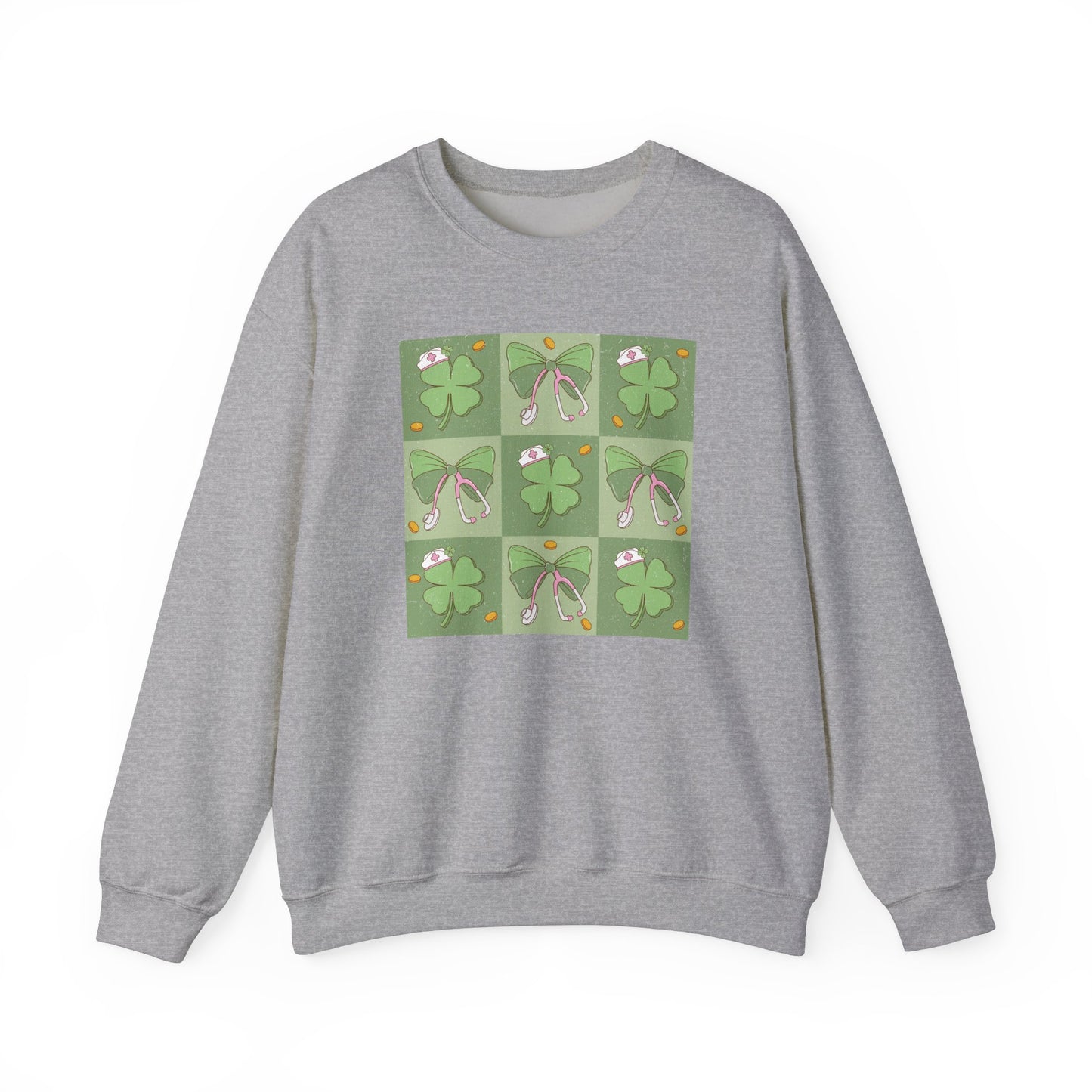Cute Plaid Nurse St. Patricks Day Sweatshirt,  RN sweatershirt, ER Nurse, NICU Nurse, PICU nurse, clover, lucky nurse sweatshirt.