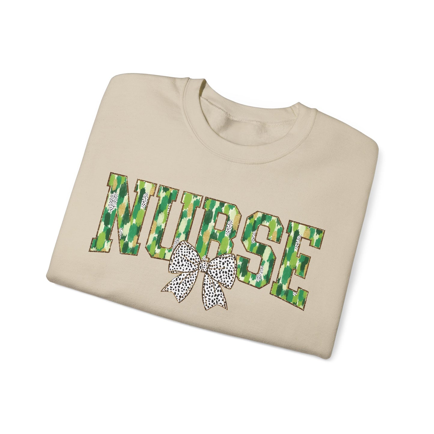 Nurse St. Patricks Day Sweatshirt Coquette Bow,  RN sweatershirt, ER Nurse, NICU Nurse, PICU nurse, clover, lucky nurse sweatshirt.