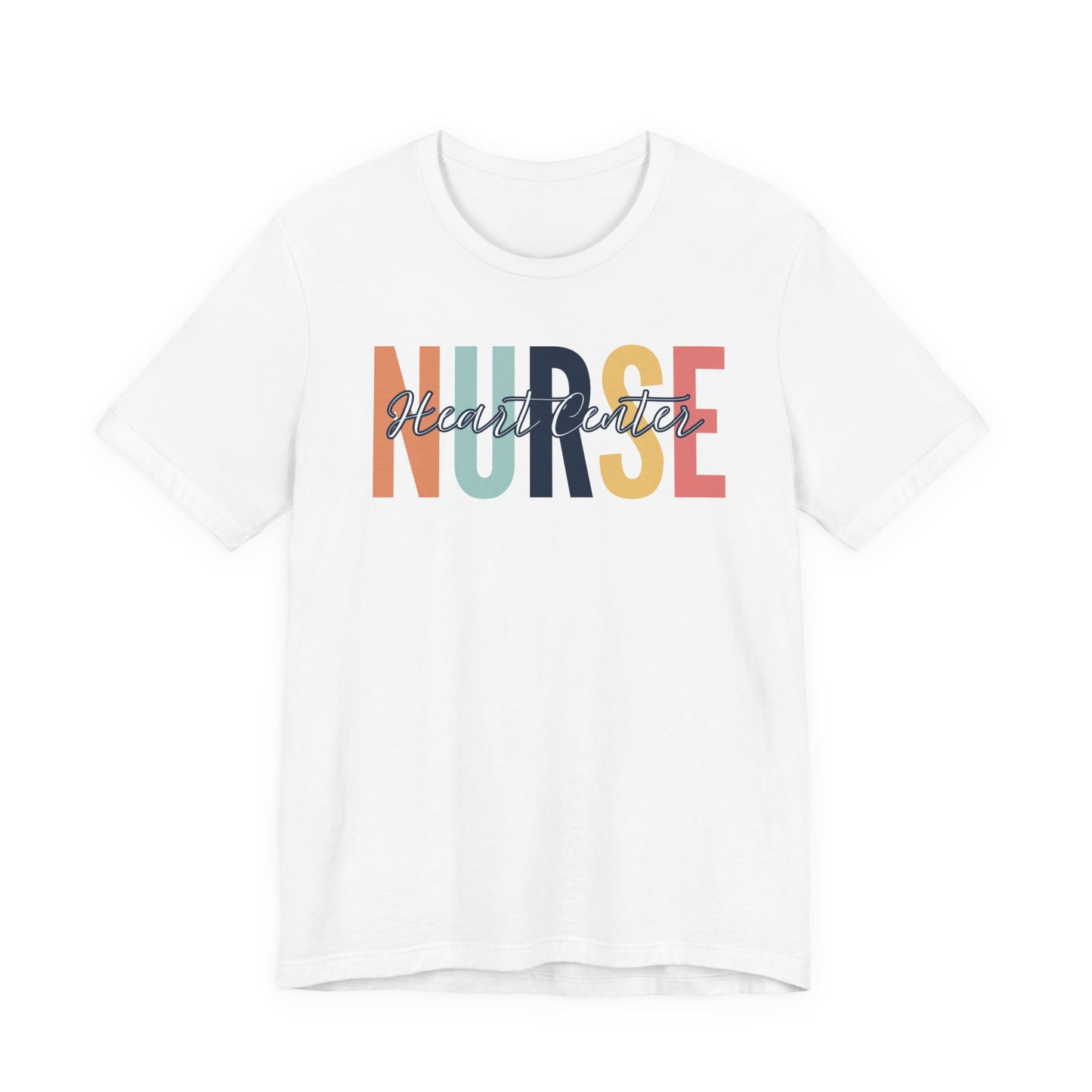 Heart center rainbow neutral Peds nurse Shirt, Gift for nurse, Graduation gift, birthday gift for nurse, ER nurse, RN shirt.