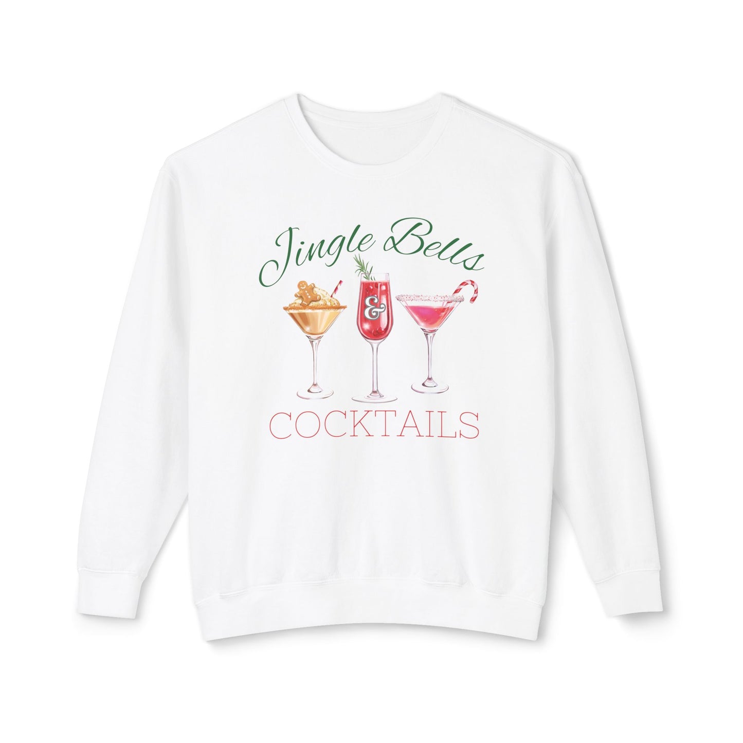 Jingle Bells &Cocktails, Cute Christmas comfort colors sweatshirt