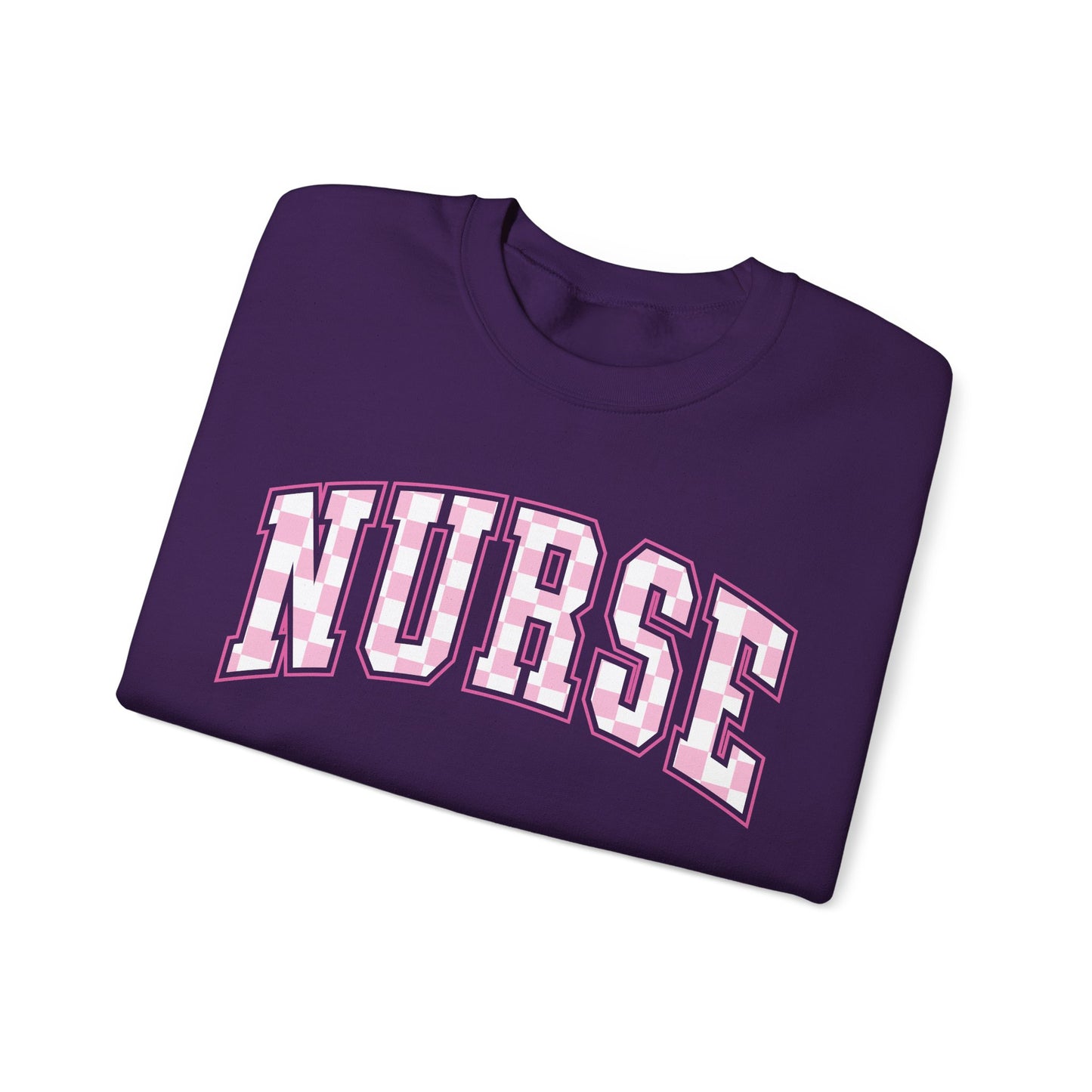 Retro Checkered Pink Nurse Gildan Sweatshirt