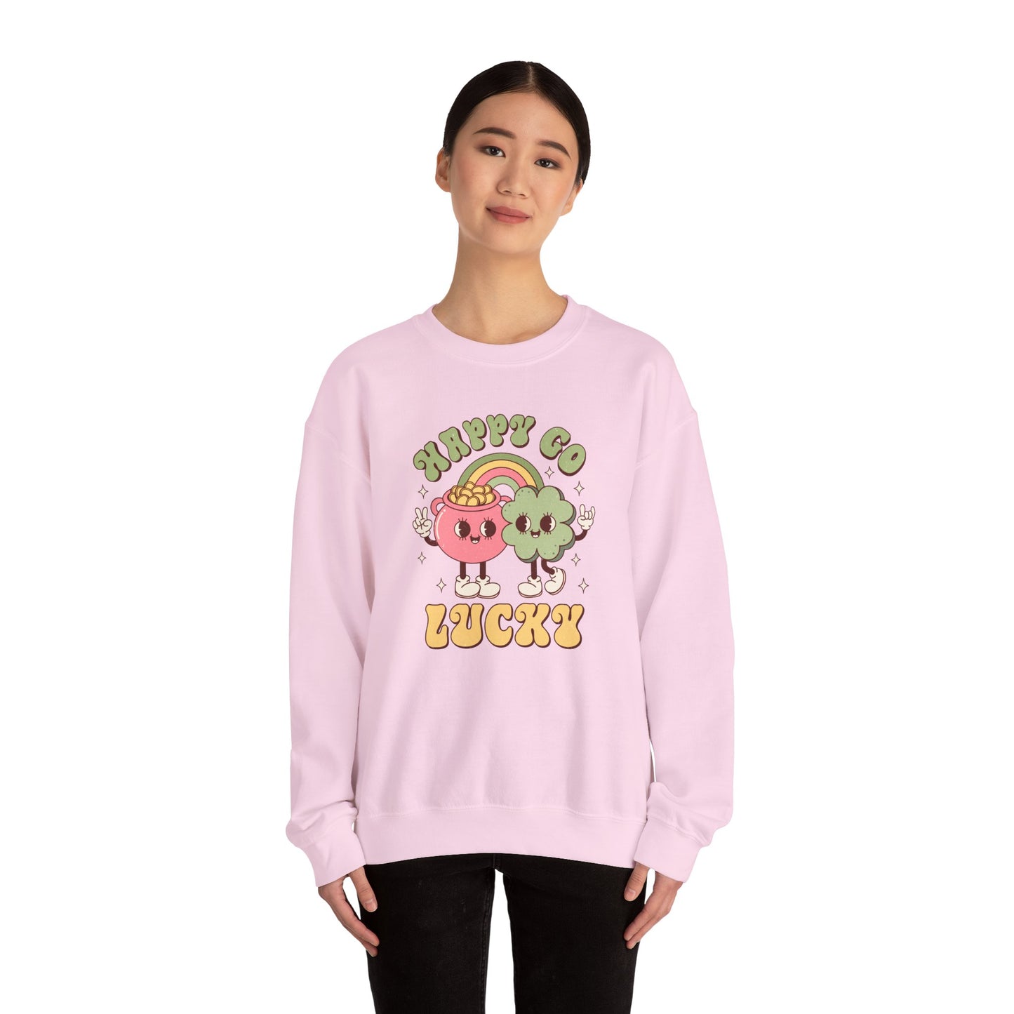 Happy Go Lucky St. Patricks Day sweatshirt, St. Pattys Nurse sweatshirt, ED RN, NICU, Teacher, Nurse Sweatshirt, Retro St. Pattys