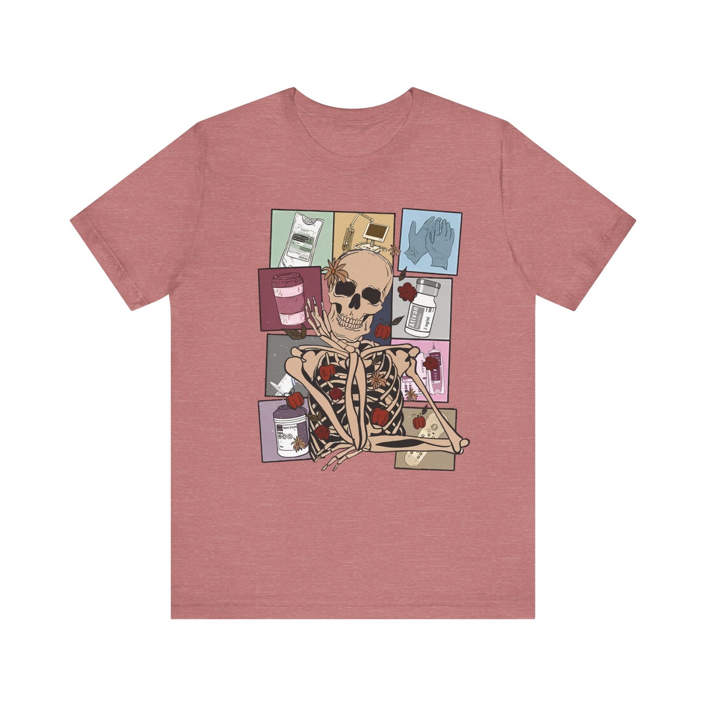 Funny skeleton nurse tshirt, Halloween sweatshirt, spooky season, ER RN, NICU nurse,  Halloween Nurse,, floral Halloween ghost,