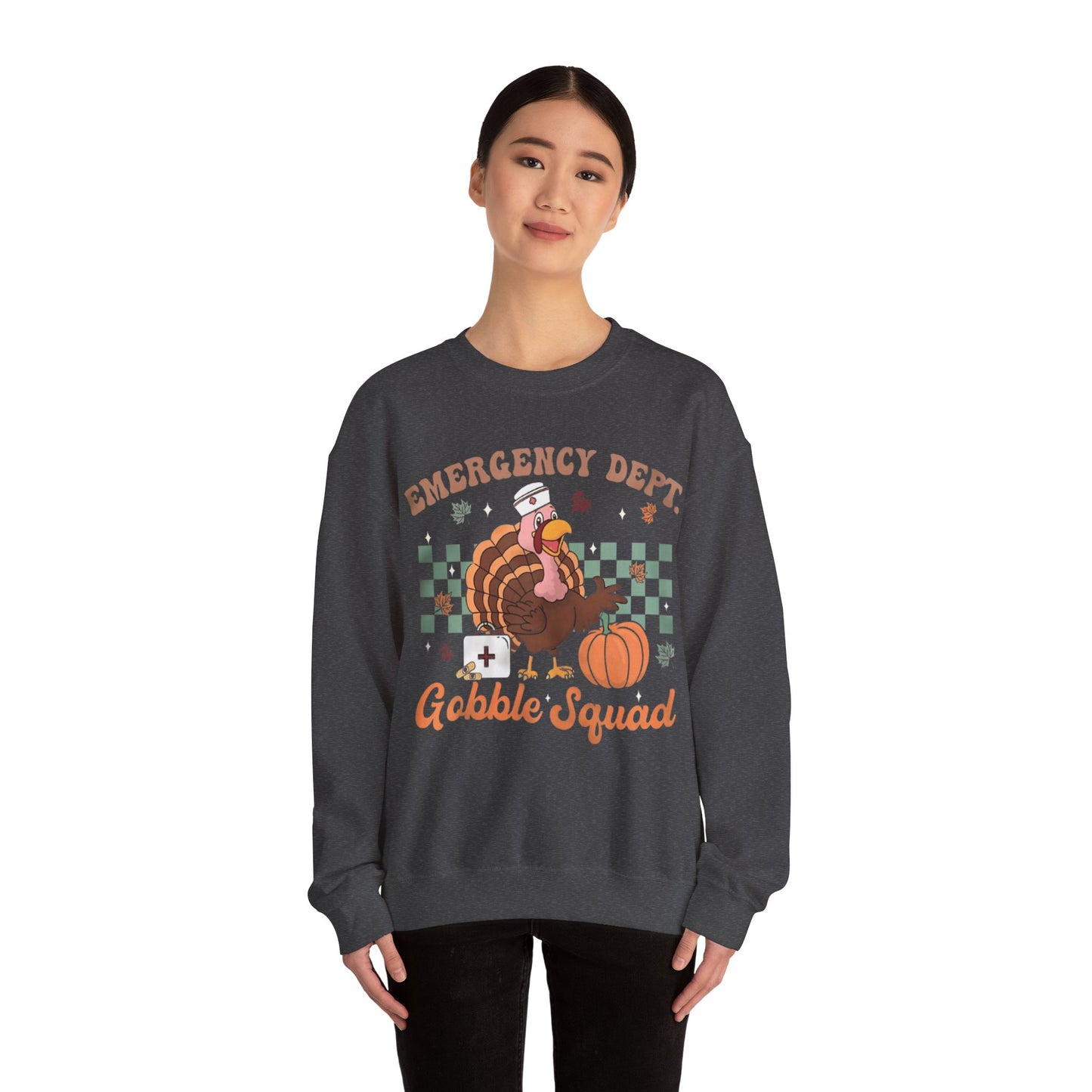 Turkey gobble squad Fall Pediatric Emergency Sweatshirt for all Fall Months, Nurse shirt, gift for nurse, everything fall