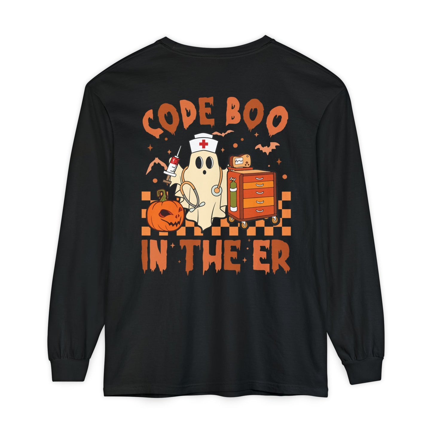 Code Boo in the ER, pediatric nurse Halloween shirt,, Comfort colors ghost nurse shirt, Peds nurse , Spooky nurse shirt