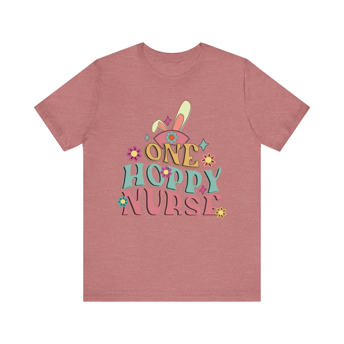 One Hoppy Nurse Easter Women Shirt, cute bunny Easter shirt for work or home!