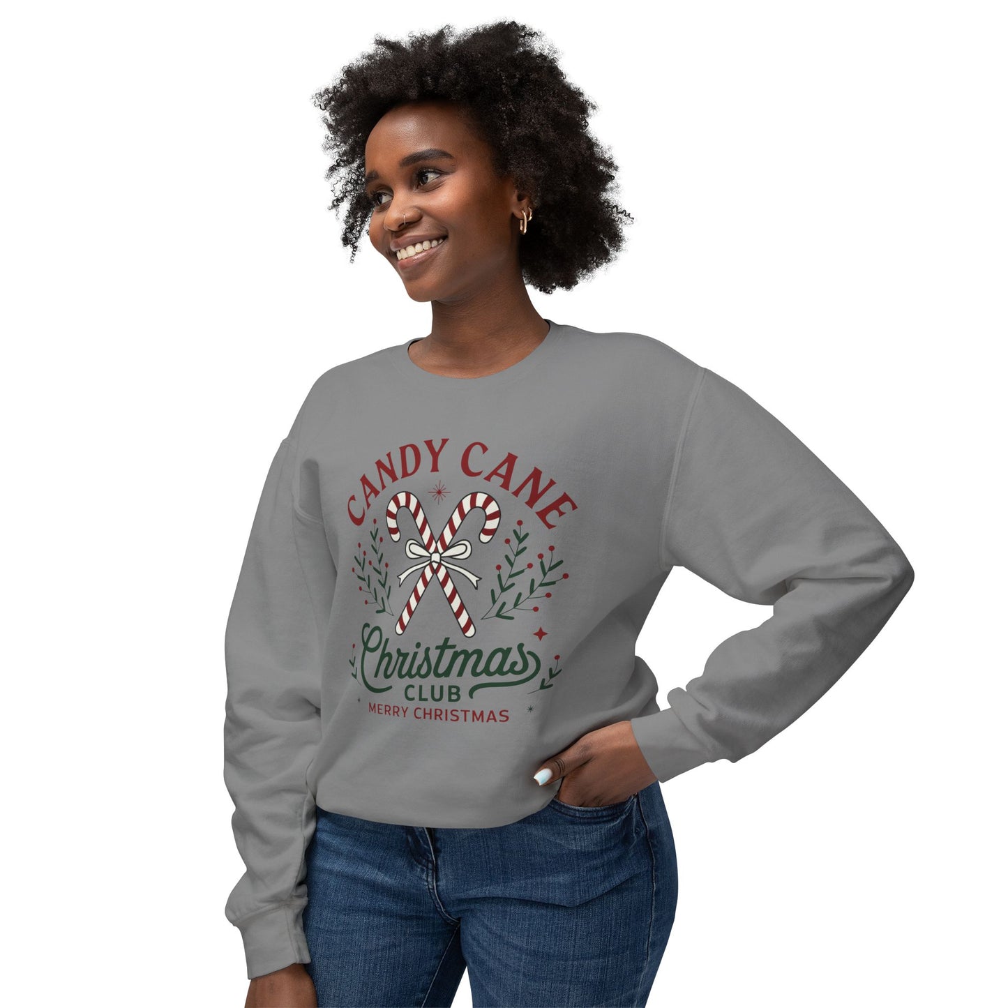 Christmas Candy Cane Christmas Club sweatshirt, Cute Christmas comfort colors sweatshirt