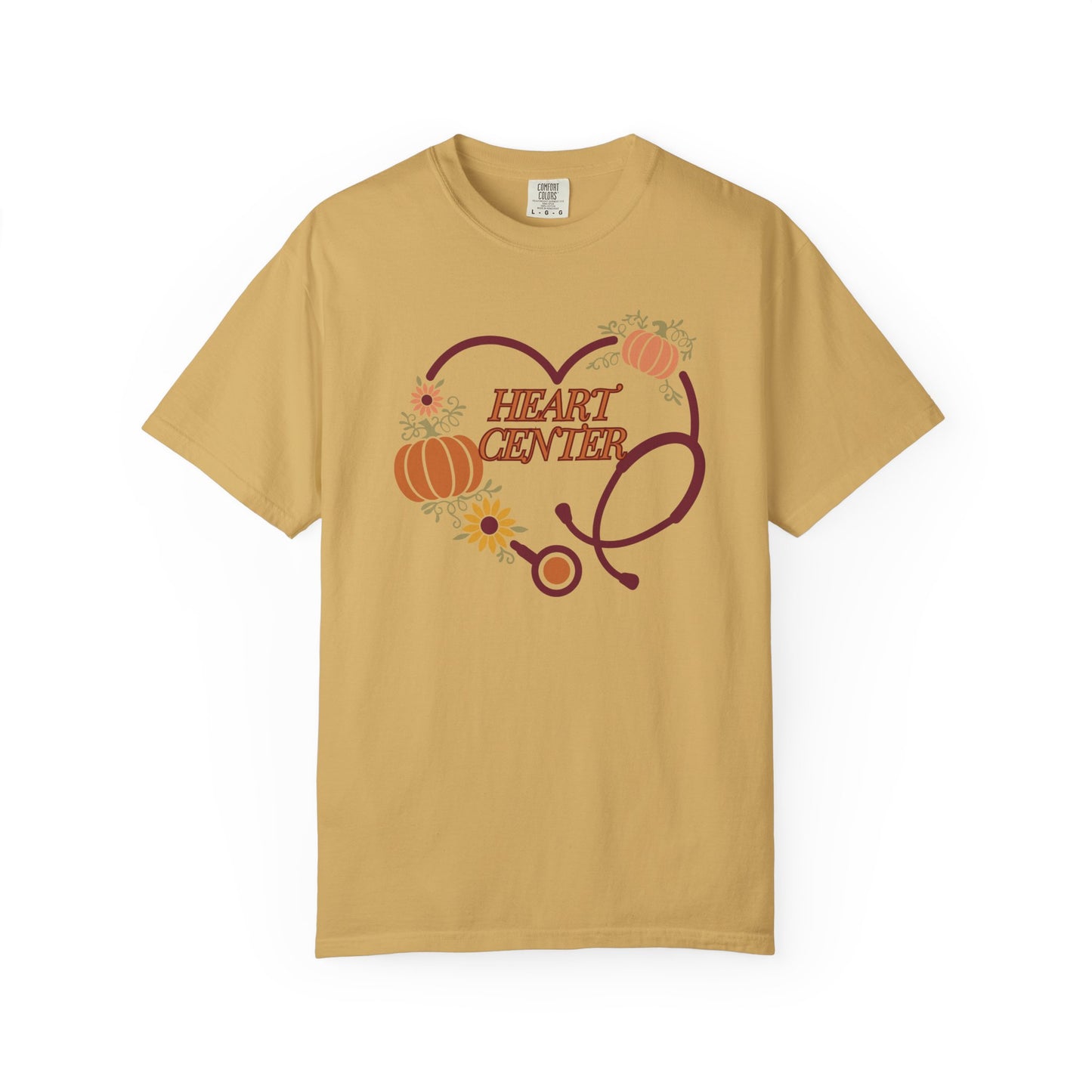 Fall heart center  Stethoscope heart, fall shirt, gift for nurse,cute holiday shirt, comfort colors, thanksgiving shirt