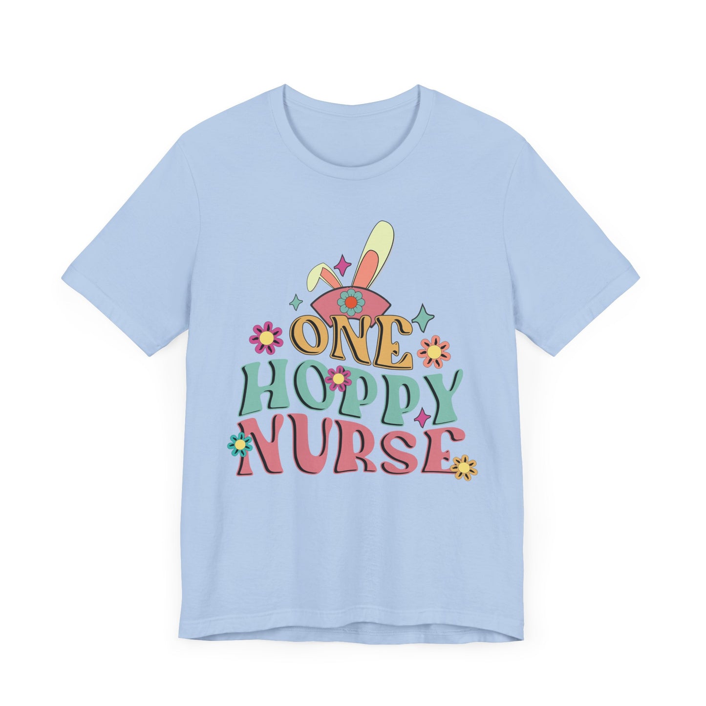 One Hoppy Nurse Easter Women Shirt, cute bunny Easter shirt for work or home!