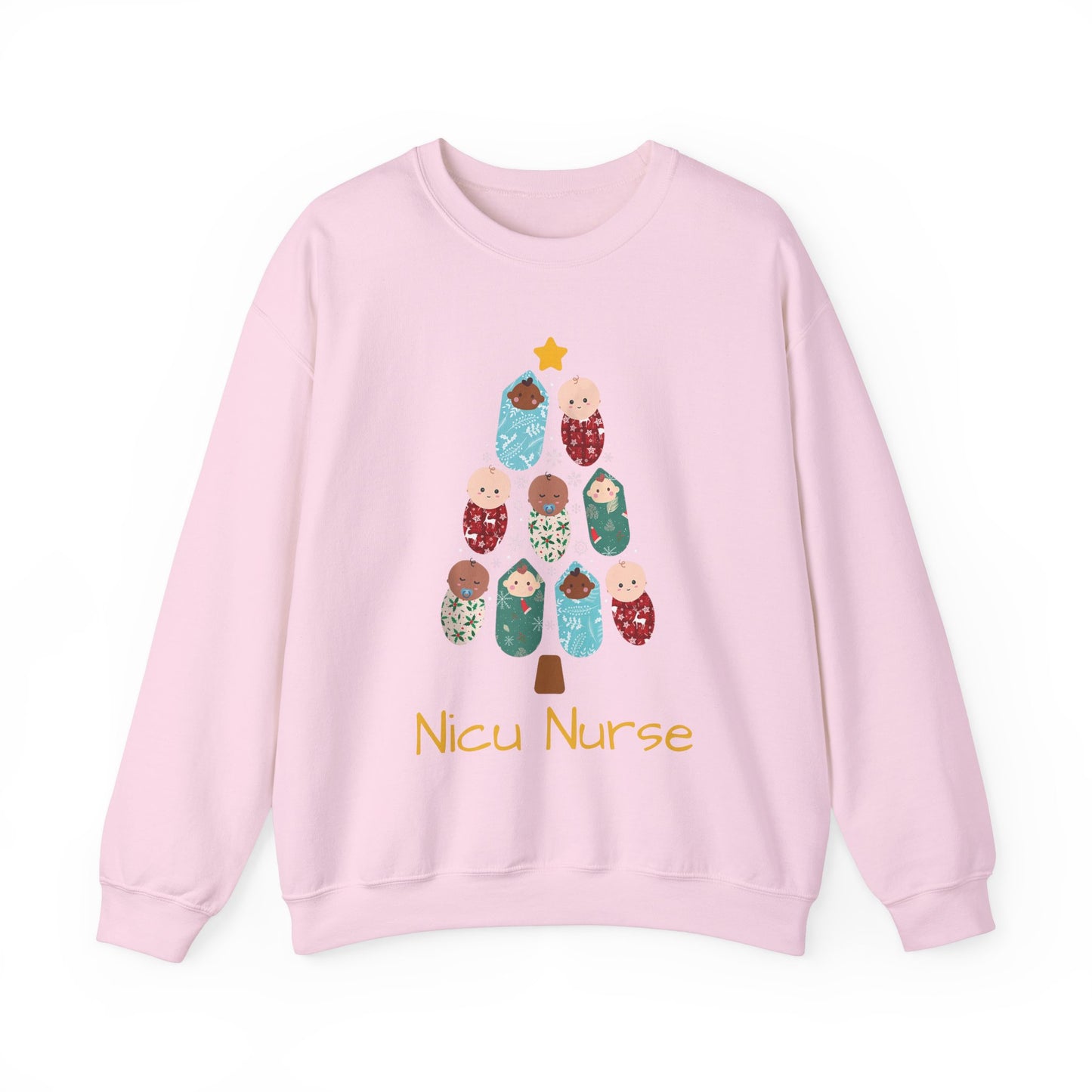 NICU Nurse Christmas Sweatshirt, cute baby tree, L & D Nurse, Gift For Nurse