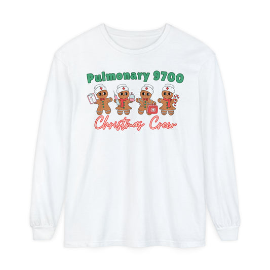 9700 Pulmonary  Nurse Christmas Long Sleeve Shirt, Gingerbread shirt, Nurse Christmas, Christmas comfort colors, Pediatric Department shirt