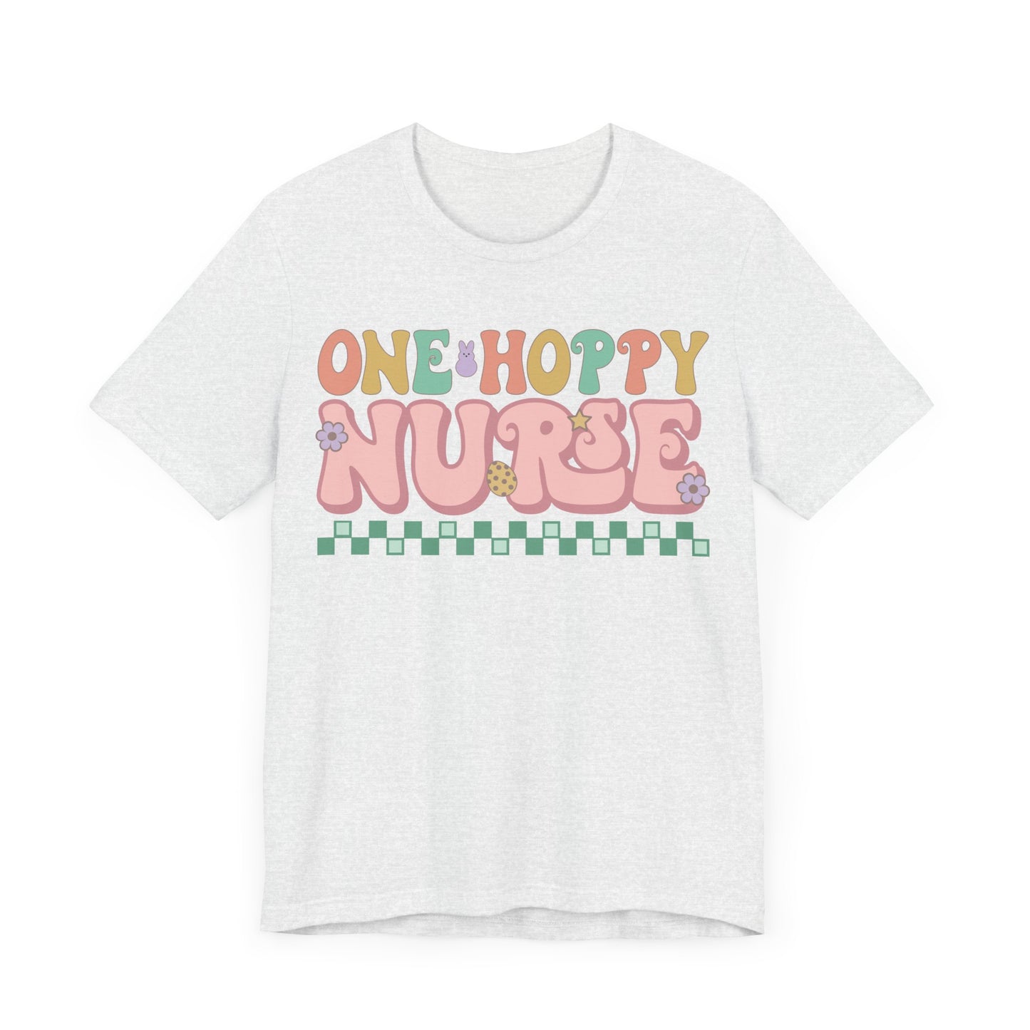 One Hoppy Nurse Easter Women Shirt, Retro Chick, Nurse shirt, teacher shirt, Easter nurse, punny shirt, funny woman shirt.