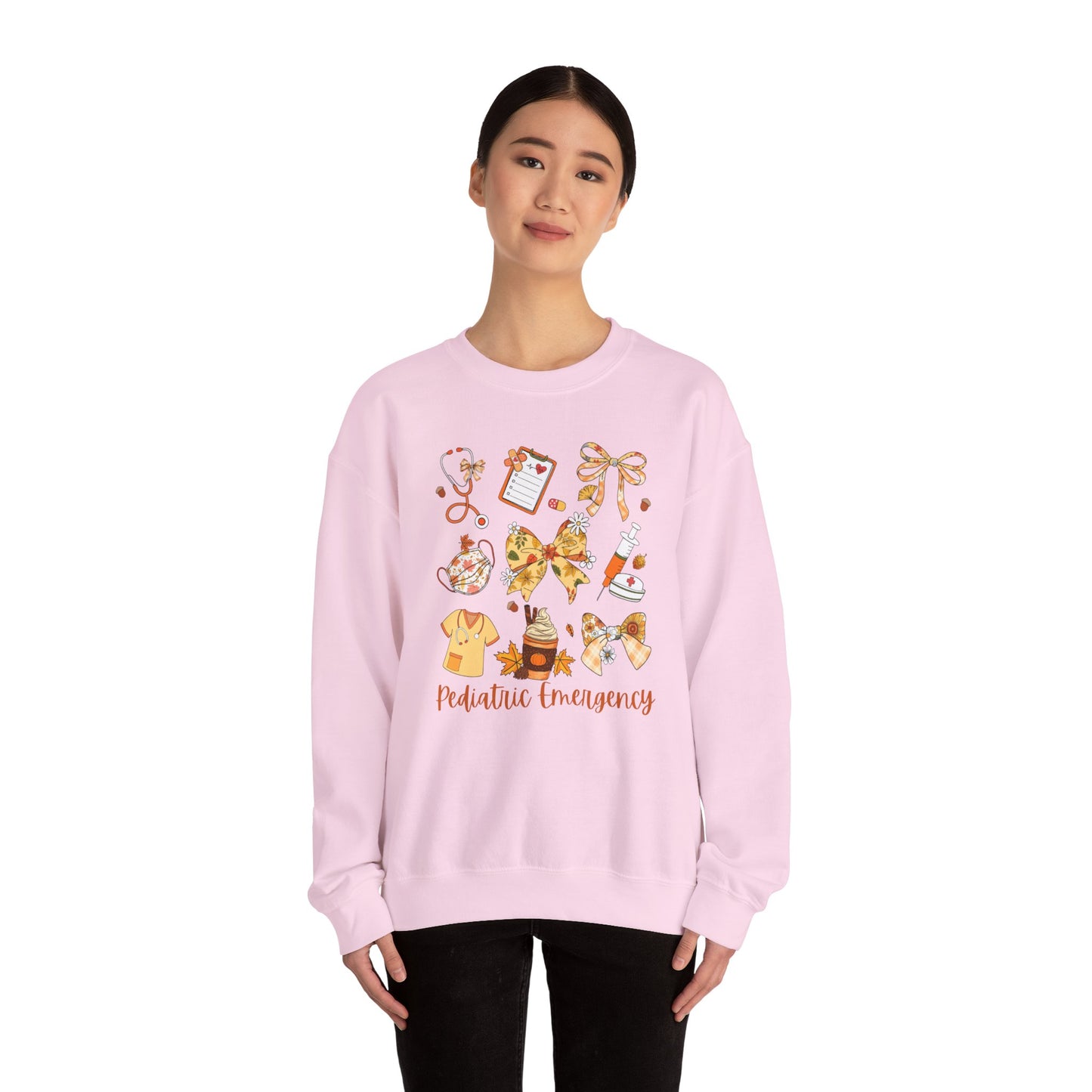 Cute Fall Pediatric Emergency Sweatshirt for all Fall Months, Nurse shirt, gift for nurse, coquette bow, everything fall