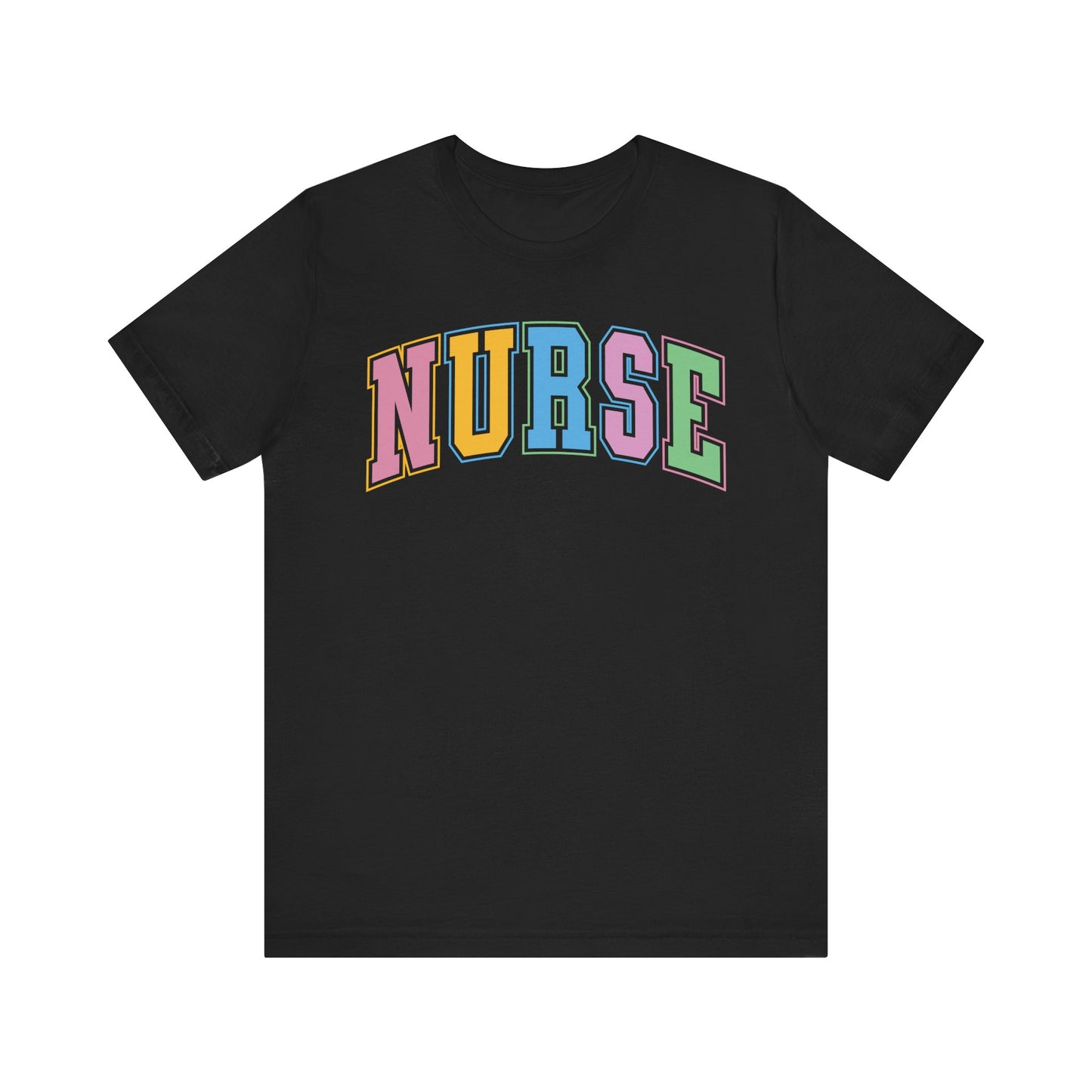 Multi Color Nurse Varsity Letter Tshirt, NICau, PICU, emergency department, labor and delivery