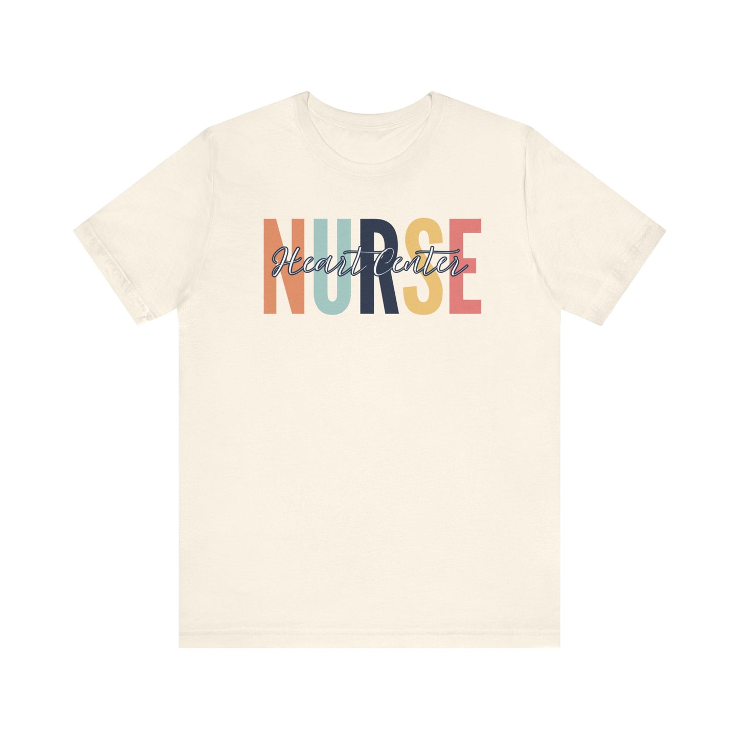 Heart center rainbow neutral Peds nurse Shirt, Gift for nurse, Graduation gift, birthday gift for nurse, ER nurse, RN shirt.
