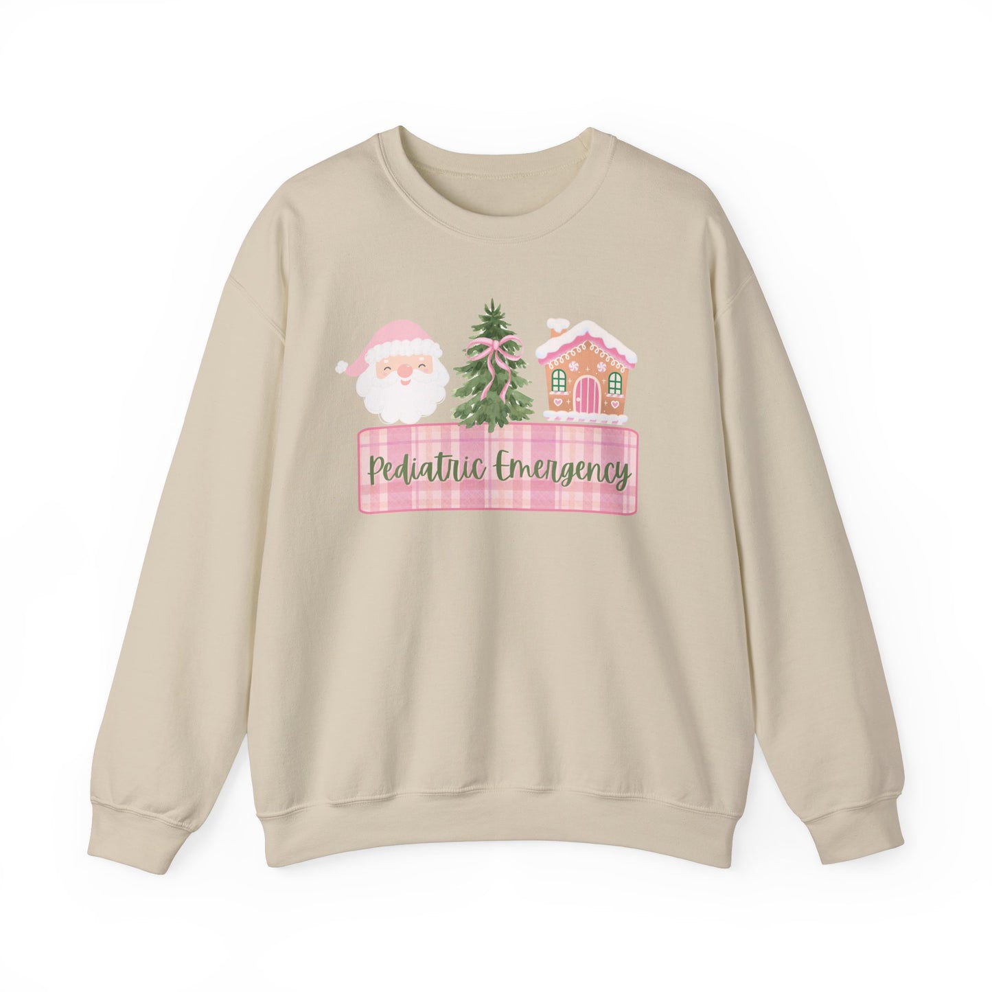 Pediatric Christmas Nurse Sweatshirt,  Pediatric Emergency Nurse sweatshirt, Emergency Room Nurse, ED Nurse, Pink Christmas