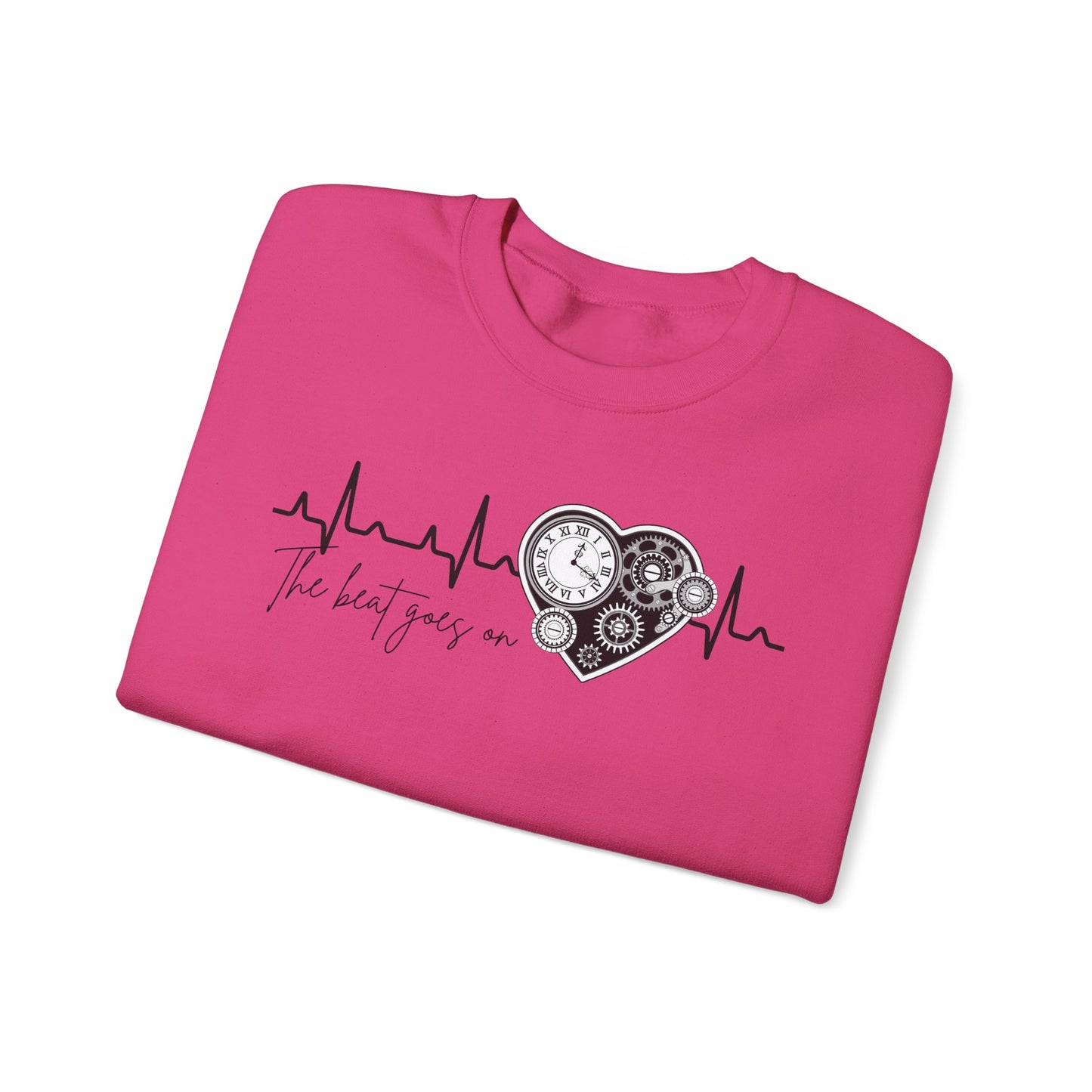 The beat goes on cardiology sweatshirt, cute and cozy mechanical heart gildan sweatshirt