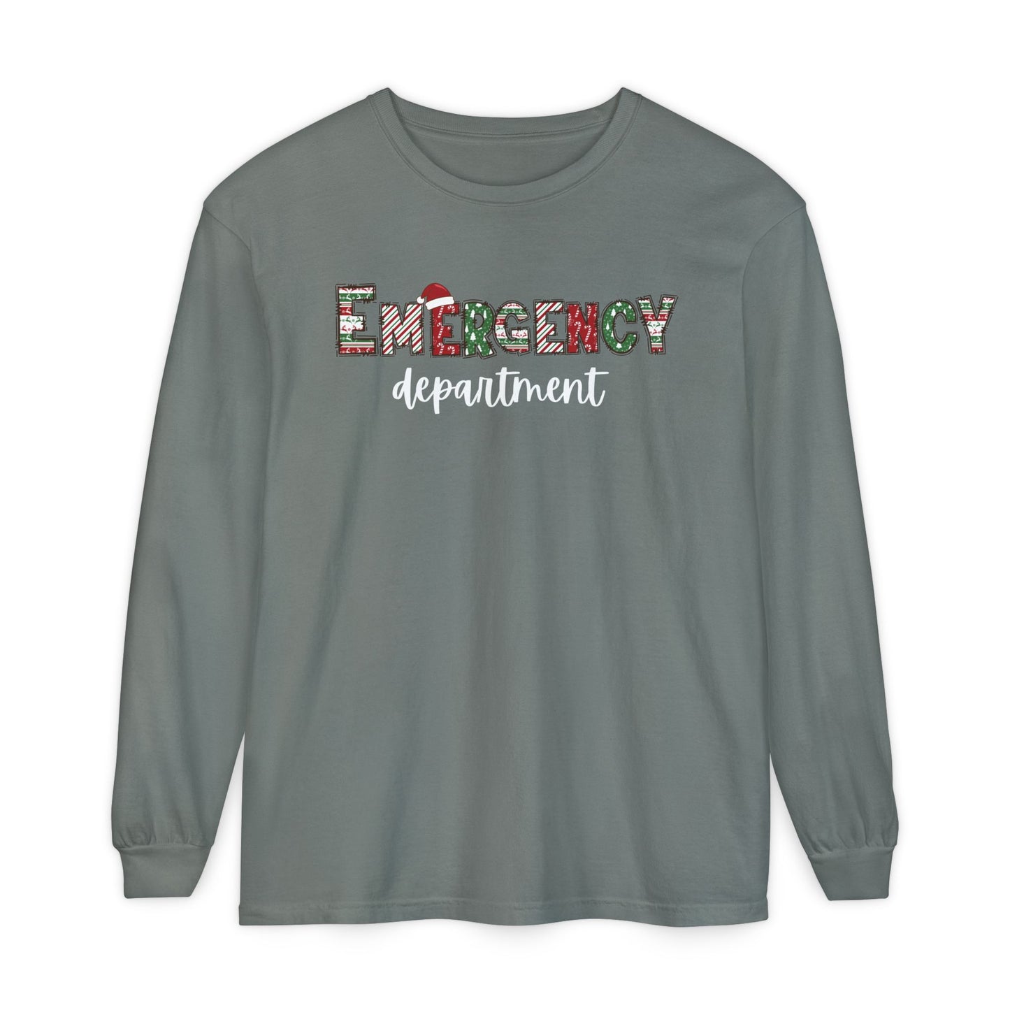 Comfort colors Christmas emergency department long sleeve, get festive with your coworkers !