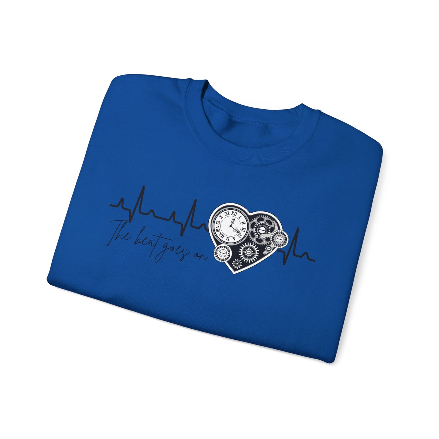 The beat goes on cardiology sweatshirt, cute and cozy mechanical heart gildan sweatshirt