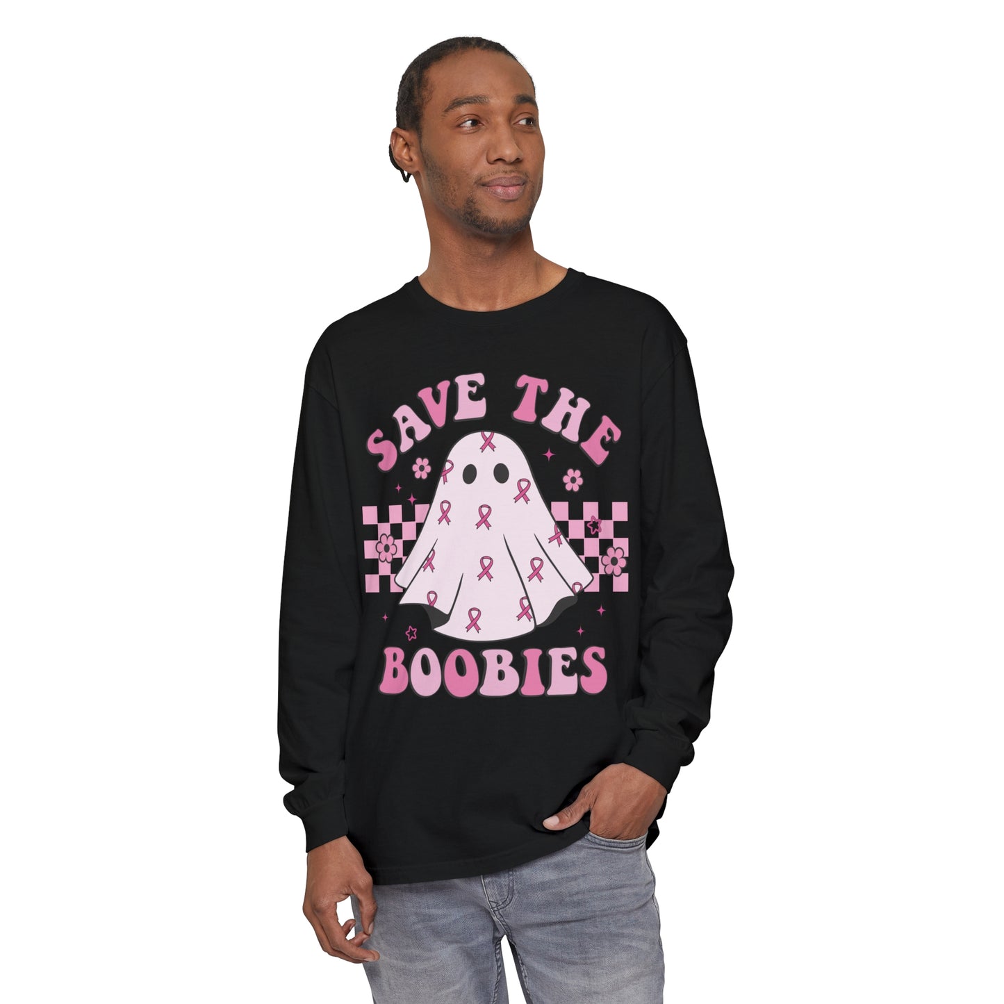 Save the boobies! Breast cancer Awareness long sleeve !  Show your support for your survivor or fighter !