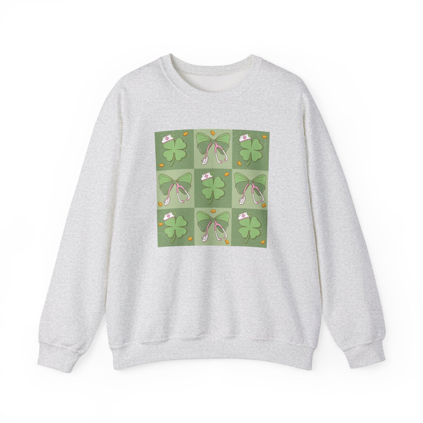 Cute Plaid Nurse St. Patricks Day Sweatshirt,  RN sweatershirt, ER Nurse, NICU Nurse, PICU nurse, clover, lucky nurse sweatshirt.