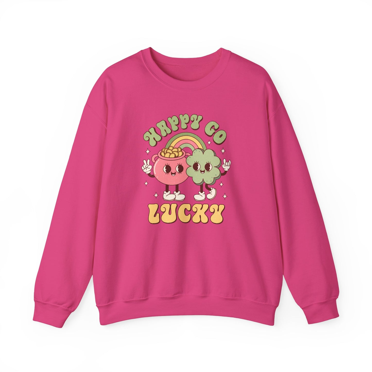 Happy Go Lucky St. Patricks Day sweatshirt, St. Pattys Nurse sweatshirt, ED RN, NICU, Teacher, Nurse Sweatshirt, Retro St. Pattys