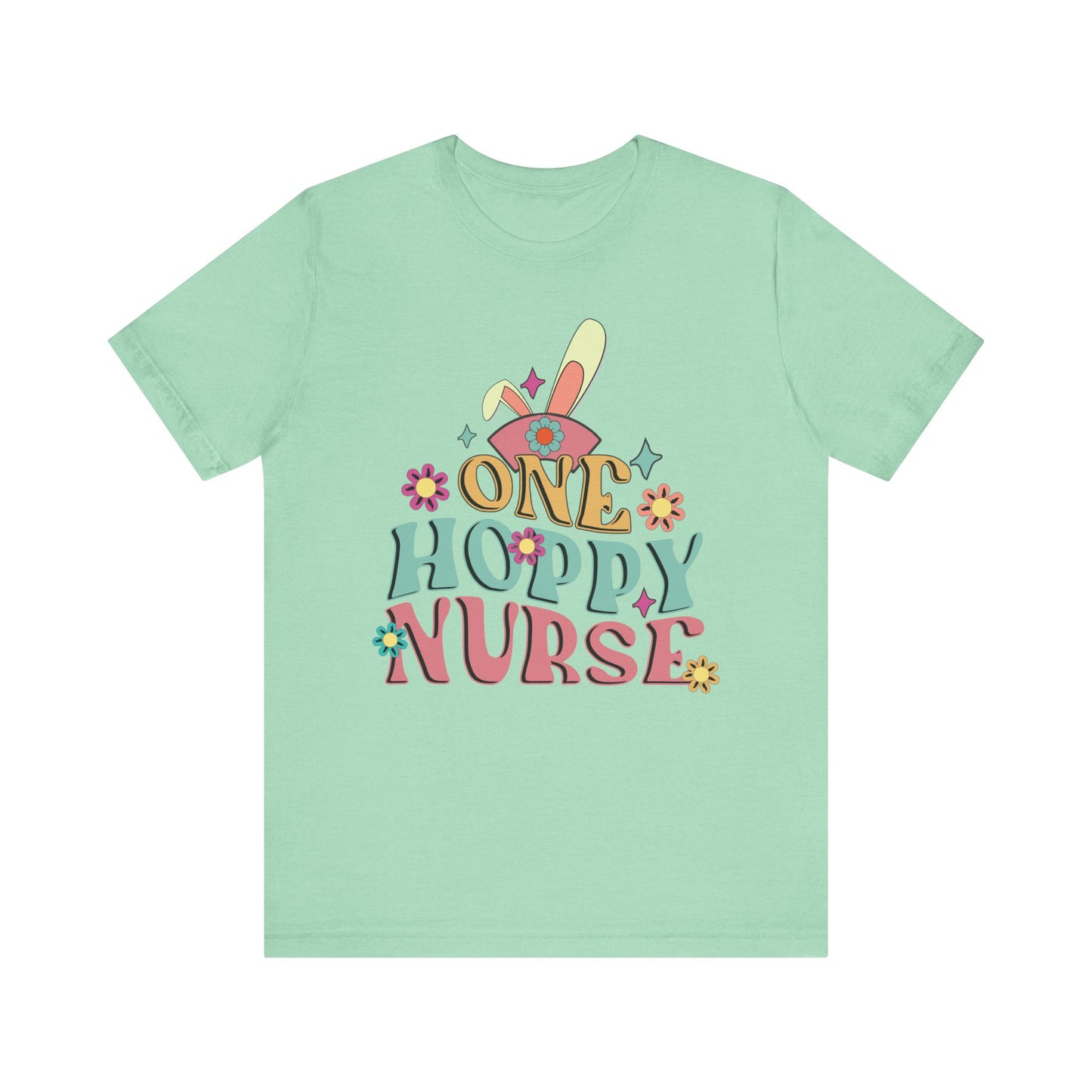 One Hoppy Nurse Easter Women Shirt, cute bunny Easter shirt for work or home!