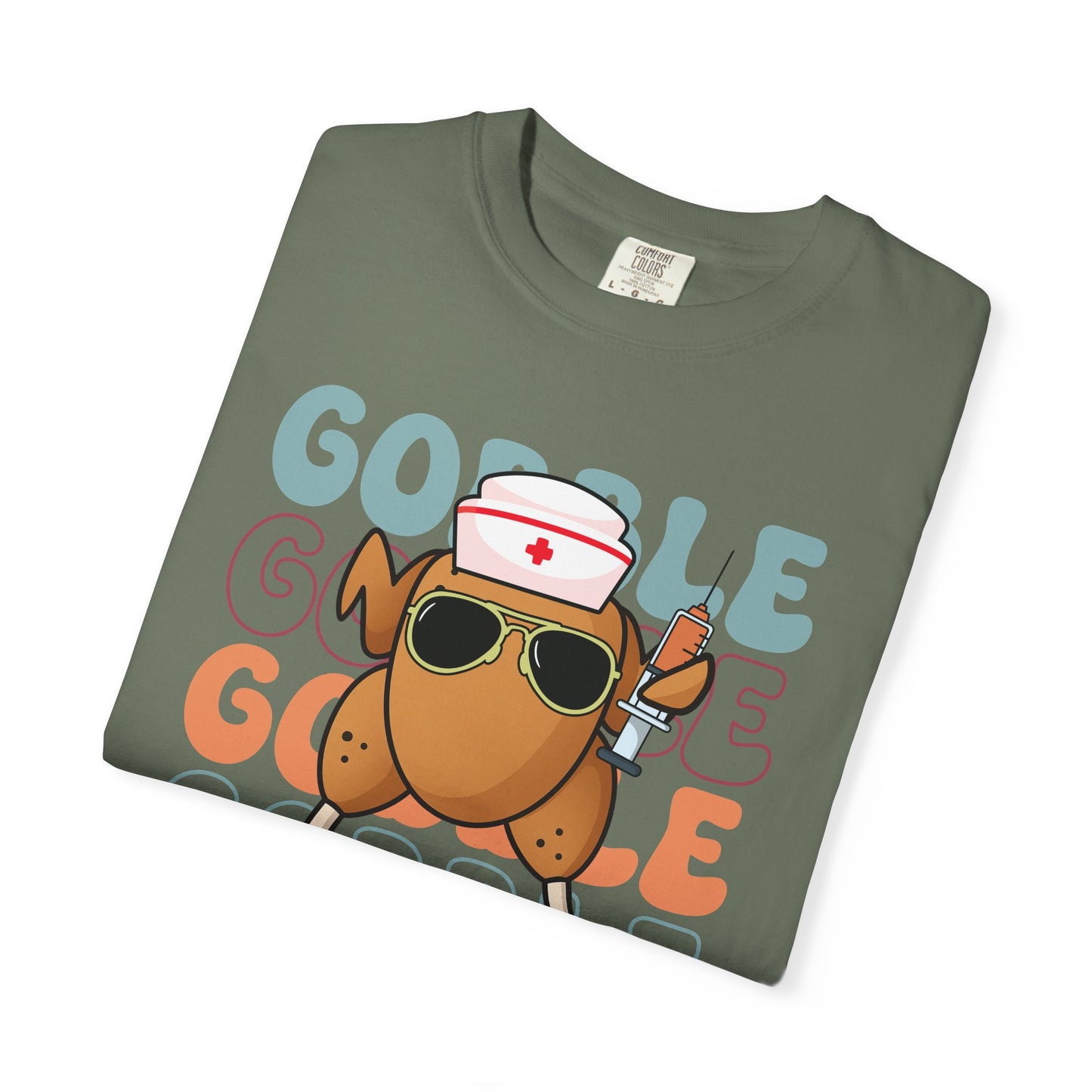 Funny gobble gobble turkey  Thanksgiving Comfort colors tshirt