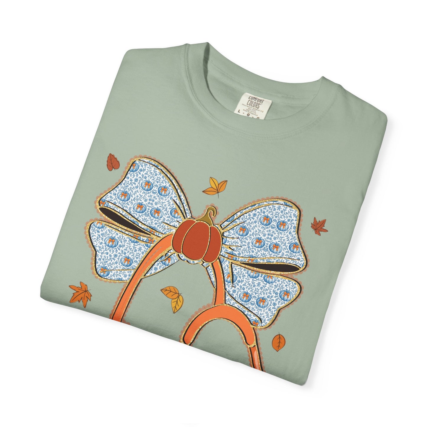 Stethoscope Bow PedsNurse Stethoscope heart, fall shirt, gift for nurse,cute holiday shirt, comfort colors, thanksgiving shirt