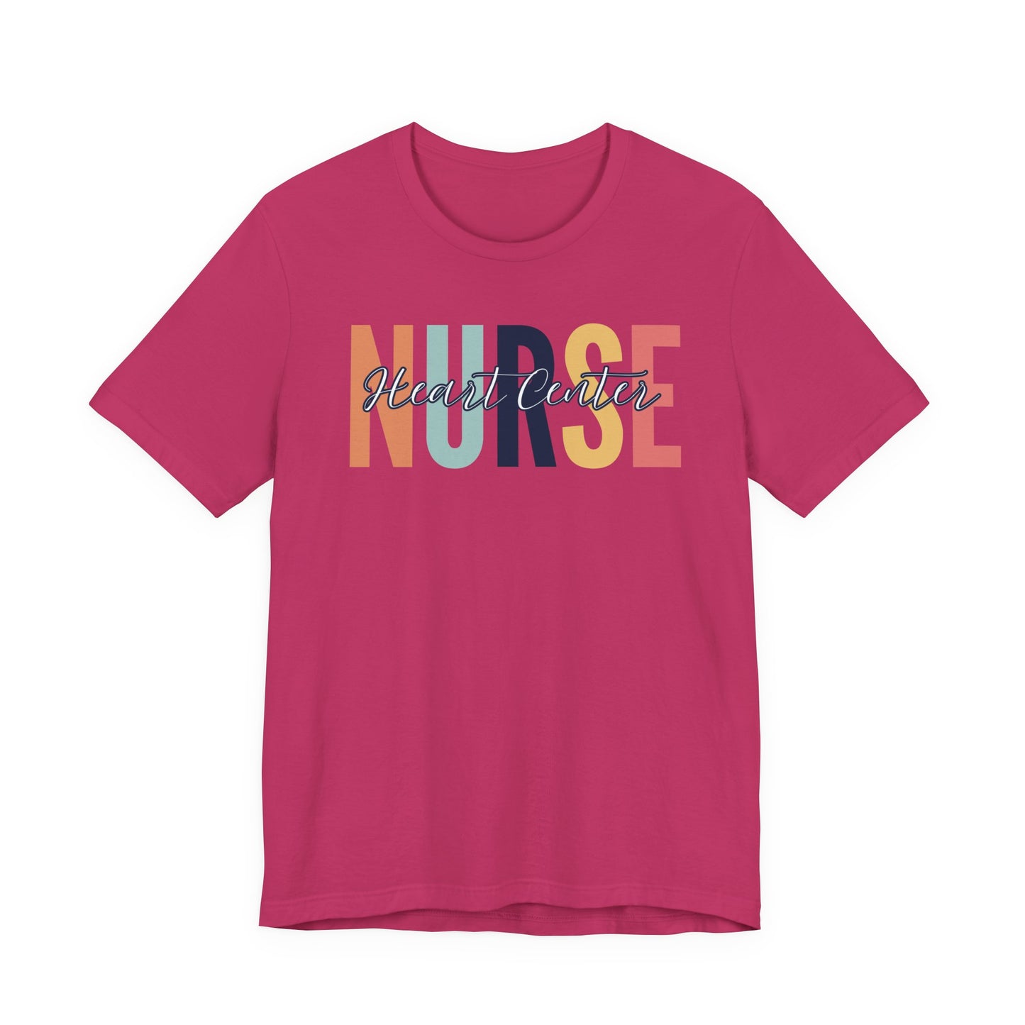Heart center rainbow neutral Peds nurse Shirt, Gift for nurse, Graduation gift, birthday gift for nurse, ER nurse, RN shirt.