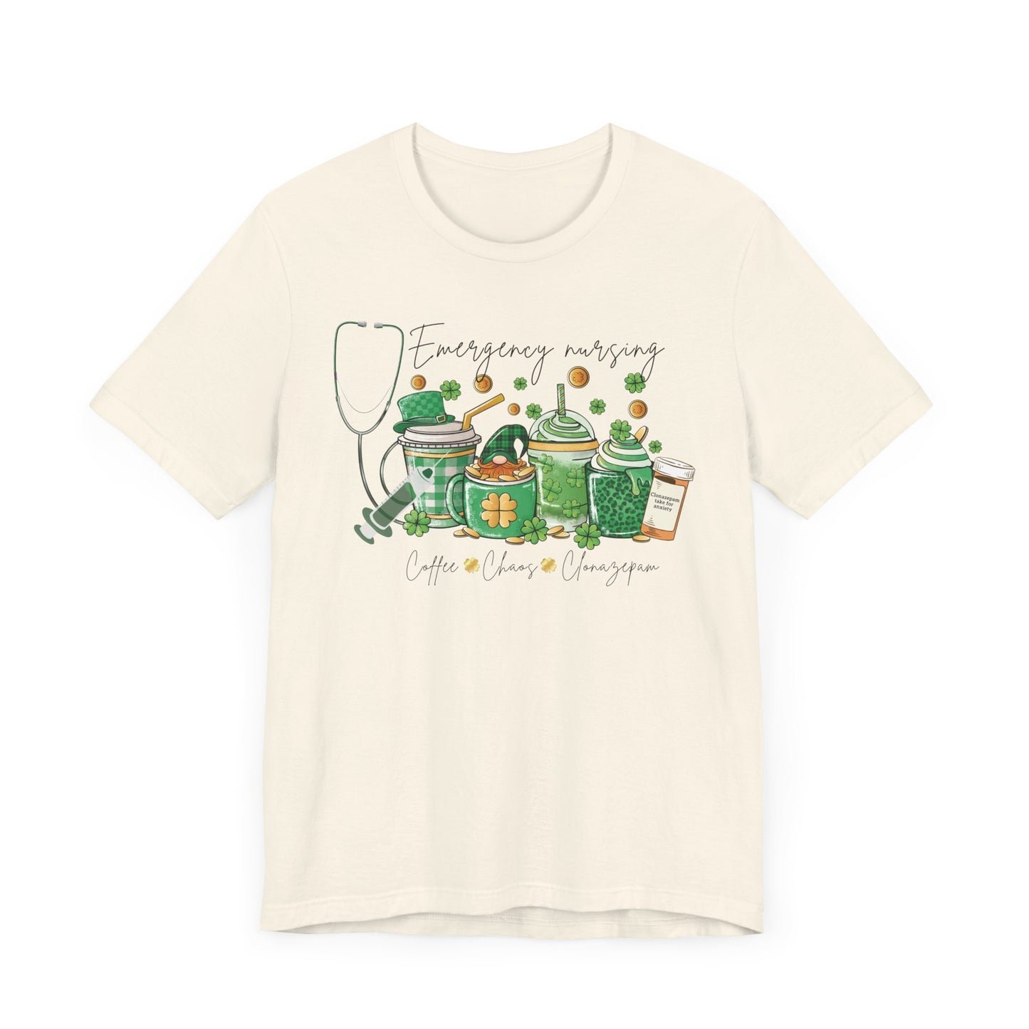Emergency nurse Coffee Chaos St Patrick’s Day Shirt