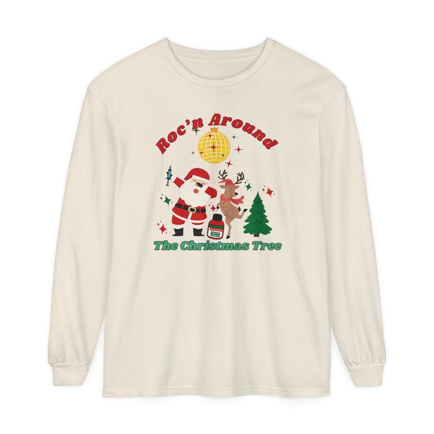 Funny Santa Nurse Shirt, Nurse Christmas Long Sleeve shirt, Nurse Christmas, Christmas comfort colors, Emergency department, ICU nurse.