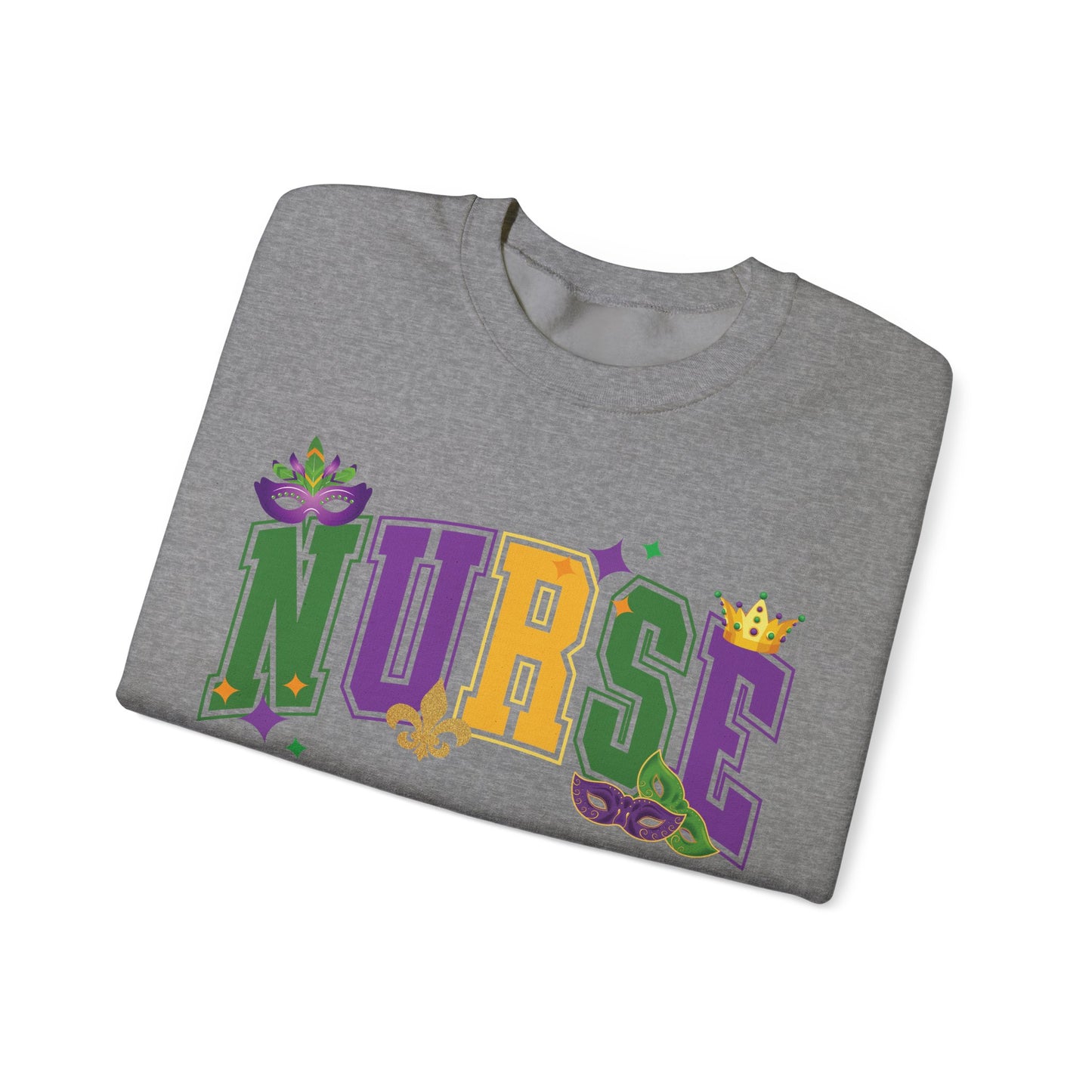 Mardi Gras Nurse Gildan Sweatshirt