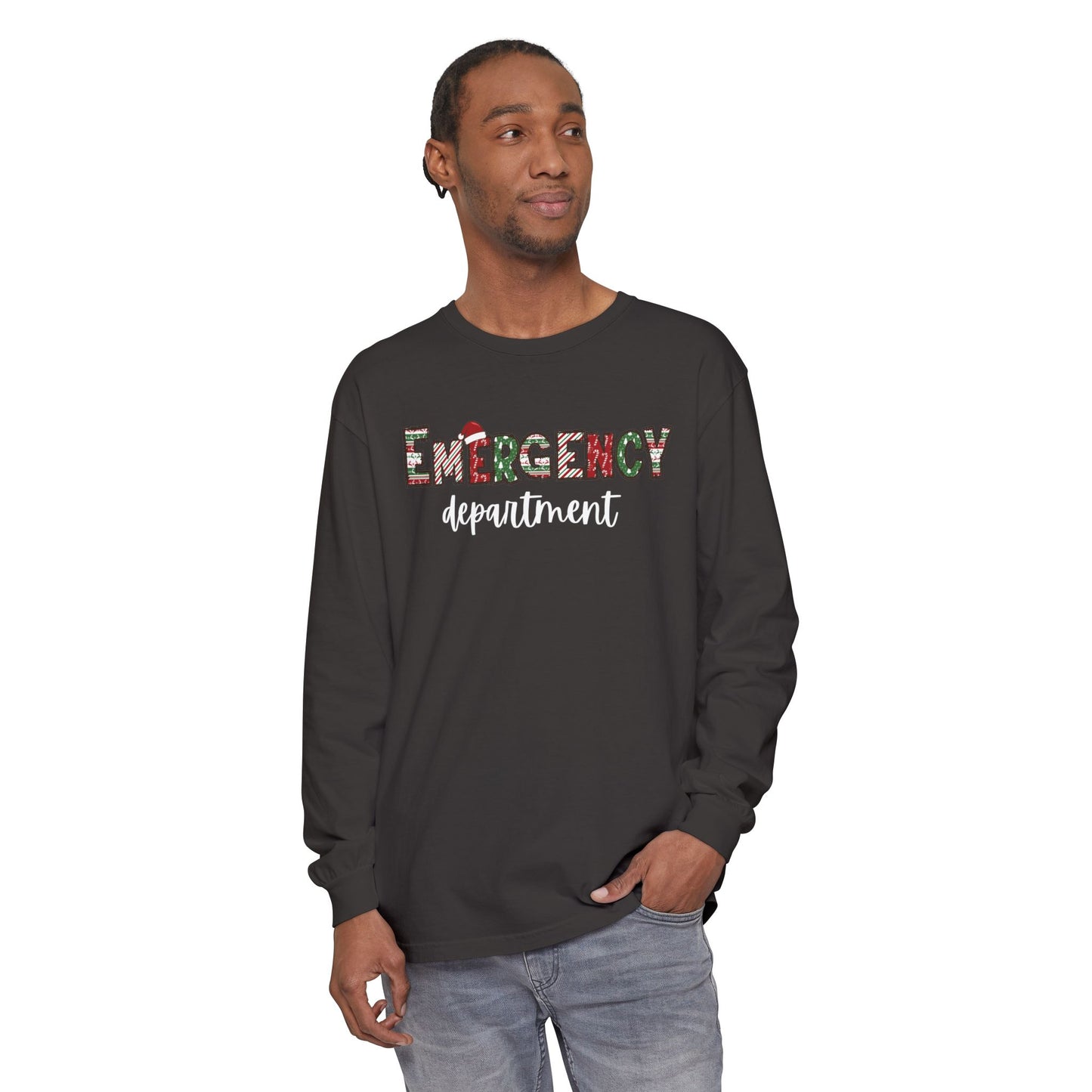 Comfort colors Christmas emergency department long sleeve, get festive with your coworkers !