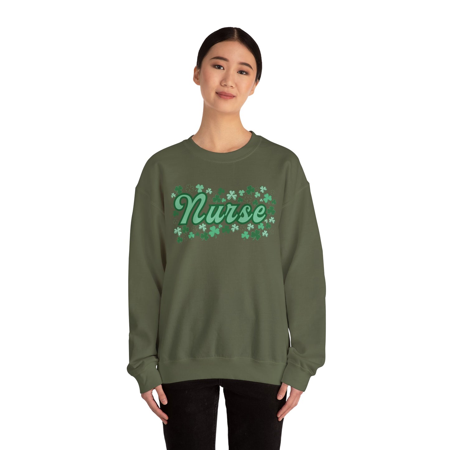 Nurse St. Patricks Clover Sweatshirt, ED RN, nurse sweater, St. Paddys nurse sweater, Pediatrics, Med Surg, NICU