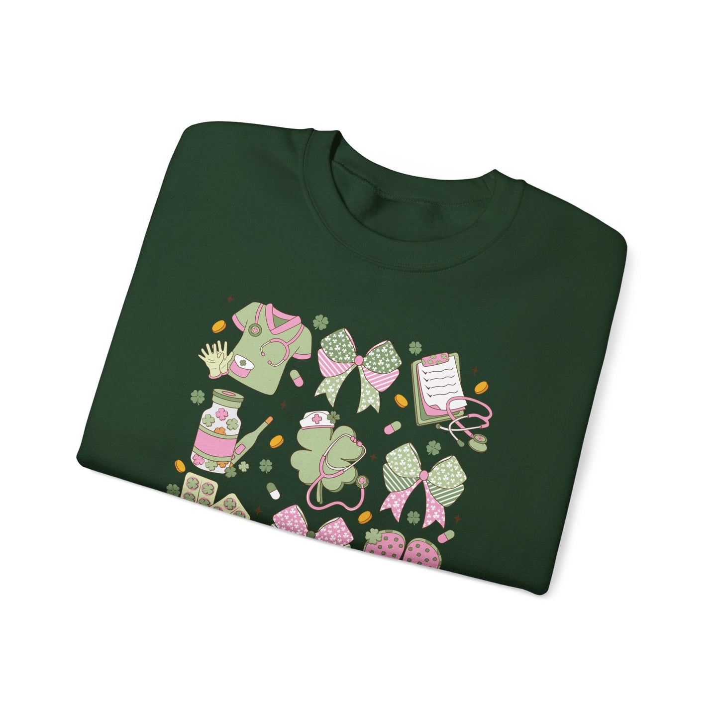 Adorable Nurse St. Patricks Day Sweatshirt,  RN sweatershirt, ER Nurse, NICU Nurse, PICU nurse, clover, lucky nurse sweatshirt.