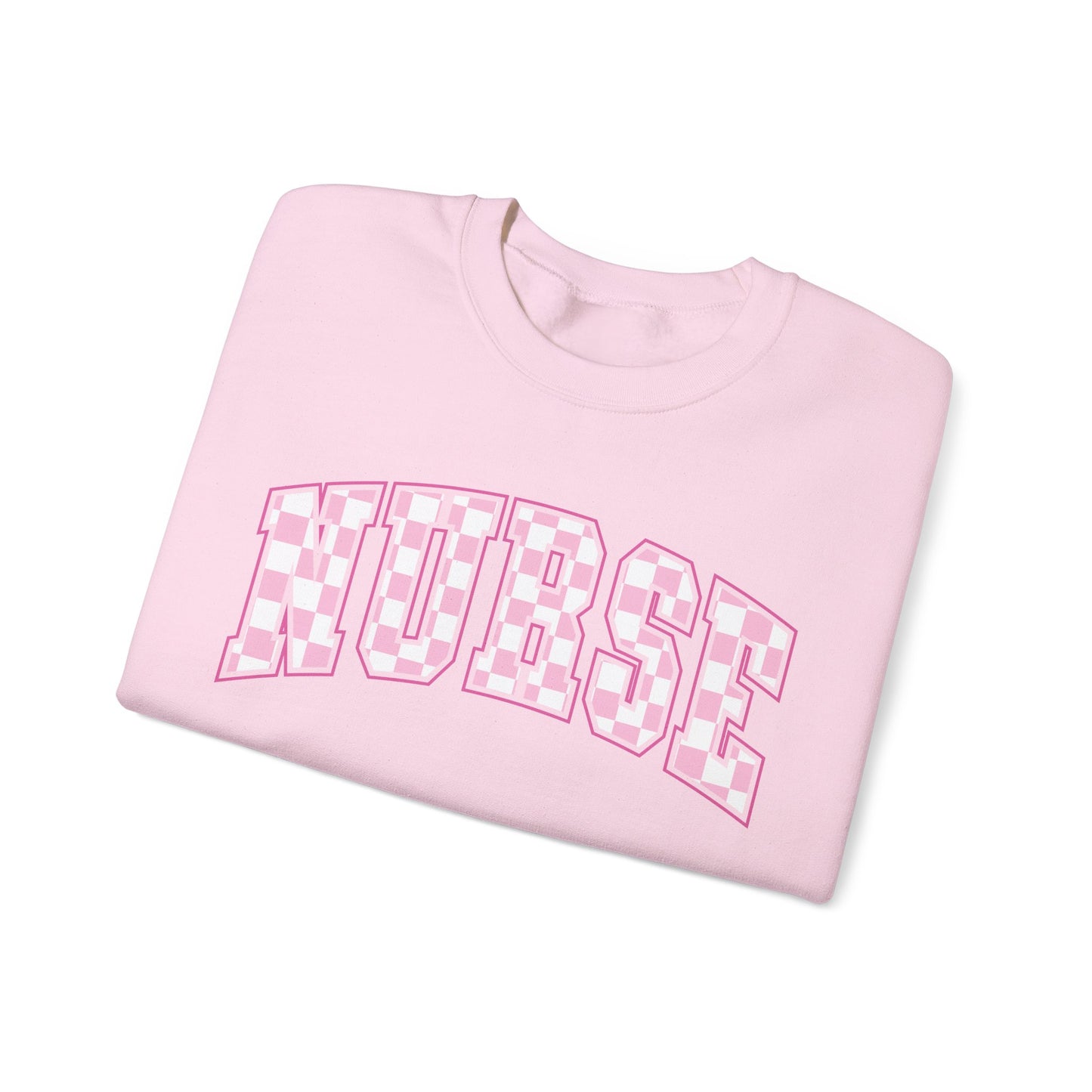 Retro Checkered Pink Nurse Gildan Sweatshirt