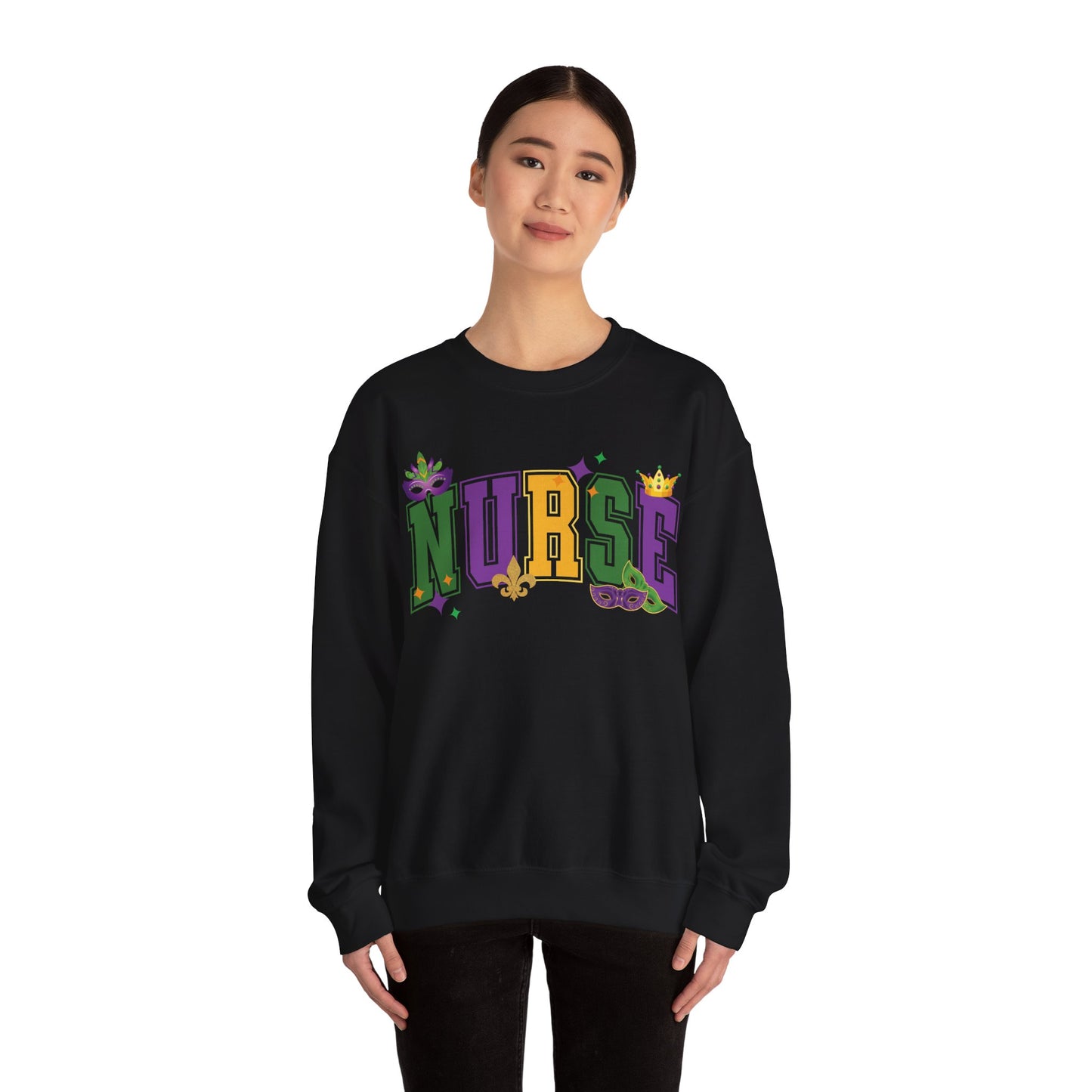 Mardi Gras Nurse Gildan Sweatshirt