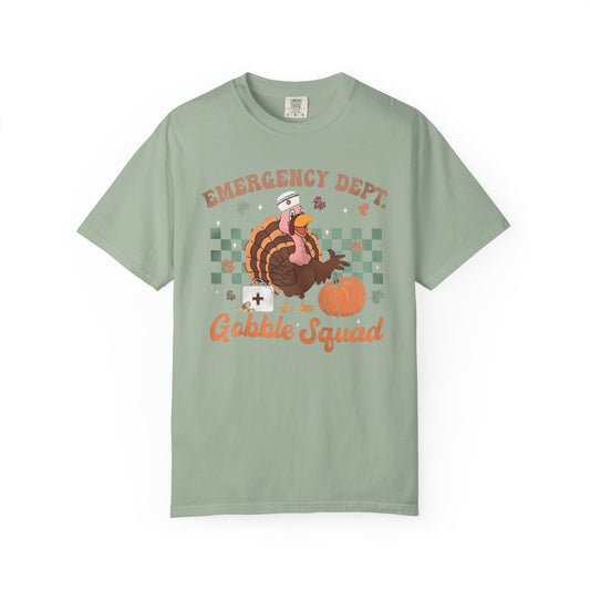 Comfort colors gobble squad tshirt, emergency gobble squad
