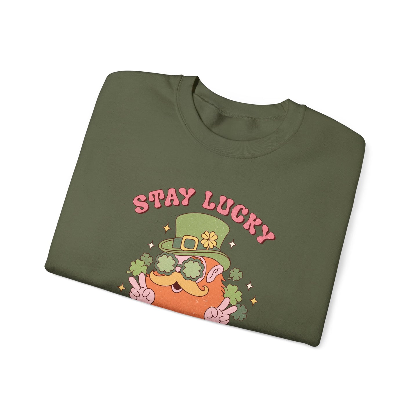 Stay Lucky and magical leprechaun Nurse St. Patricks Day Sweatshirt,  RN sweatershirt, ER Nurse, NICU Nurse, PICU nurse, clover, lucky nurse sweatshirt.