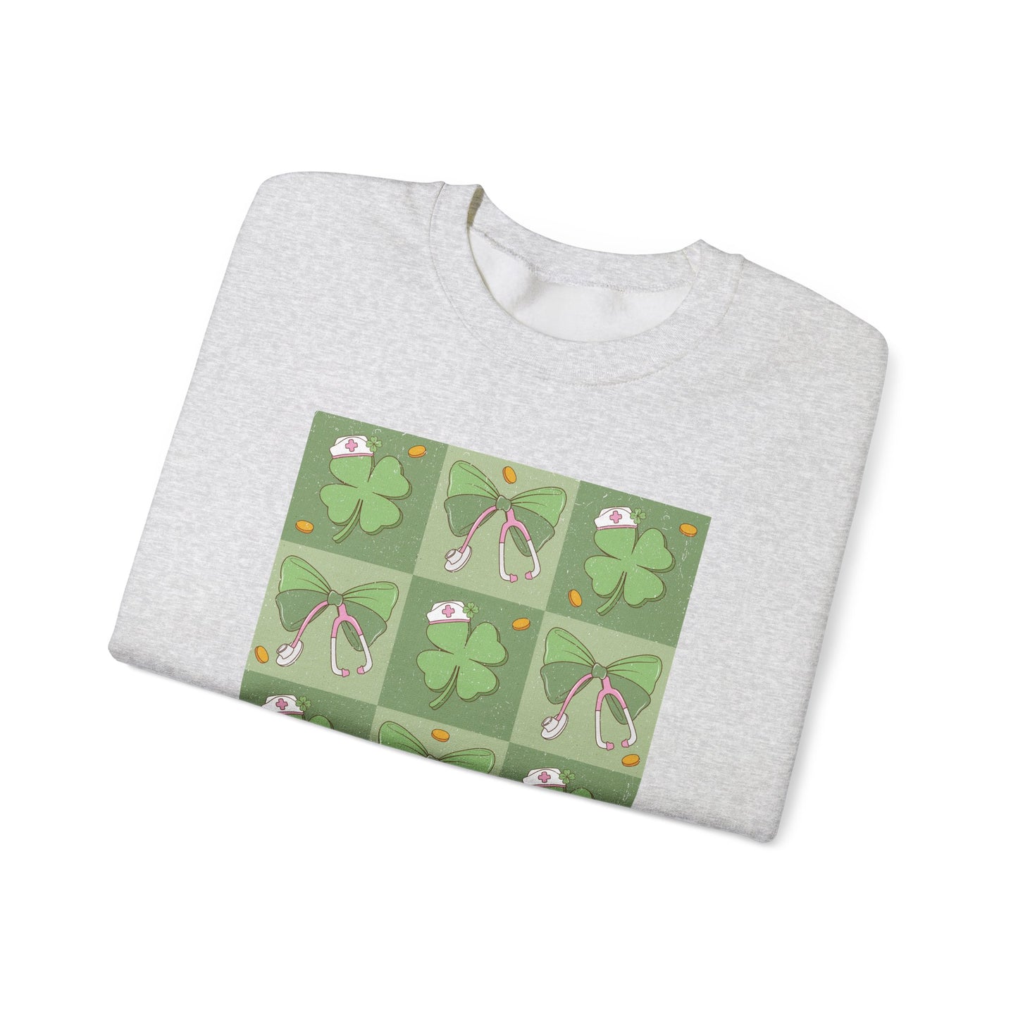 Cute Plaid Nurse St. Patricks Day Sweatshirt,  RN sweatershirt, ER Nurse, NICU Nurse, PICU nurse, clover, lucky nurse sweatshirt.