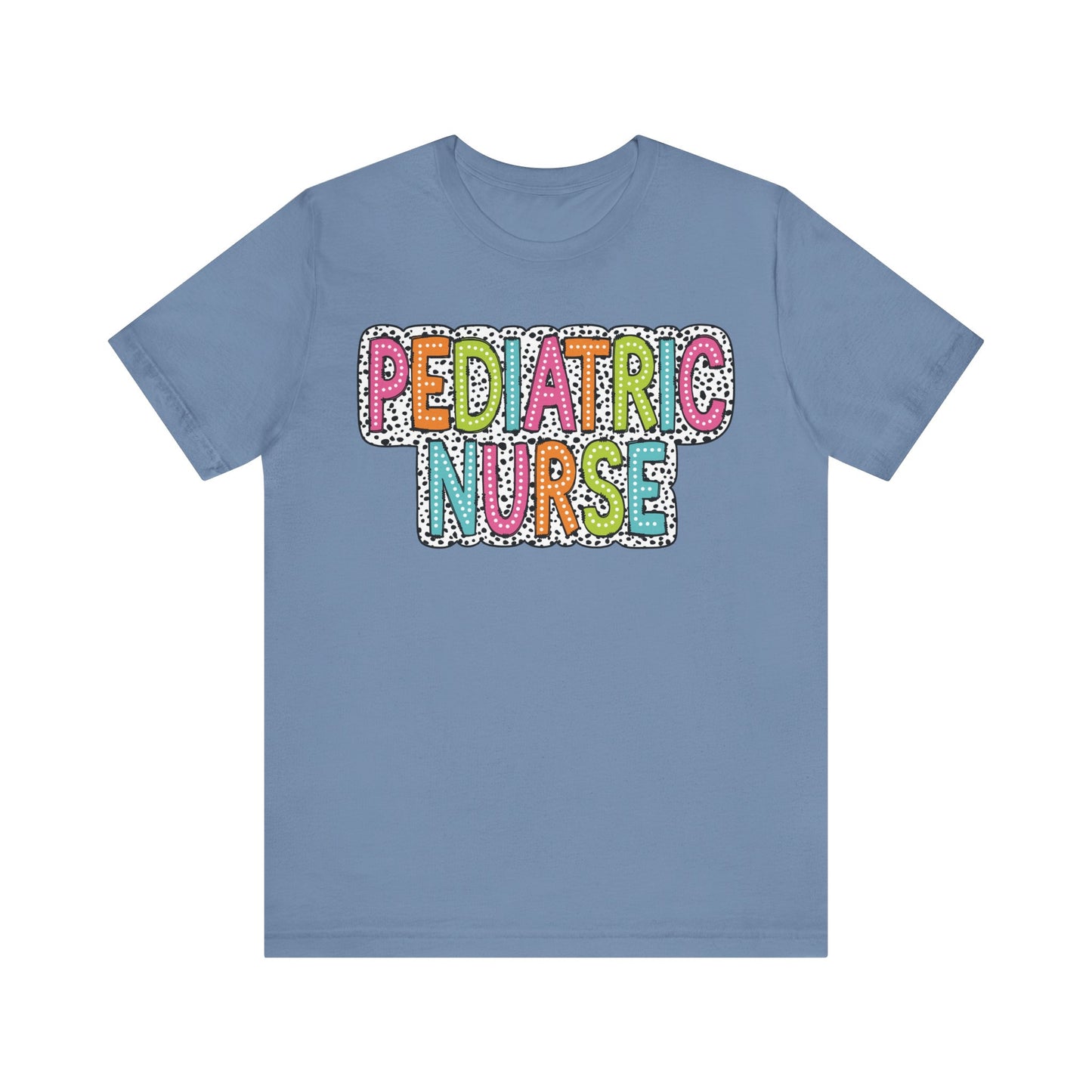 Polka dot pediatric nurse shirt, cute and bright tshirt