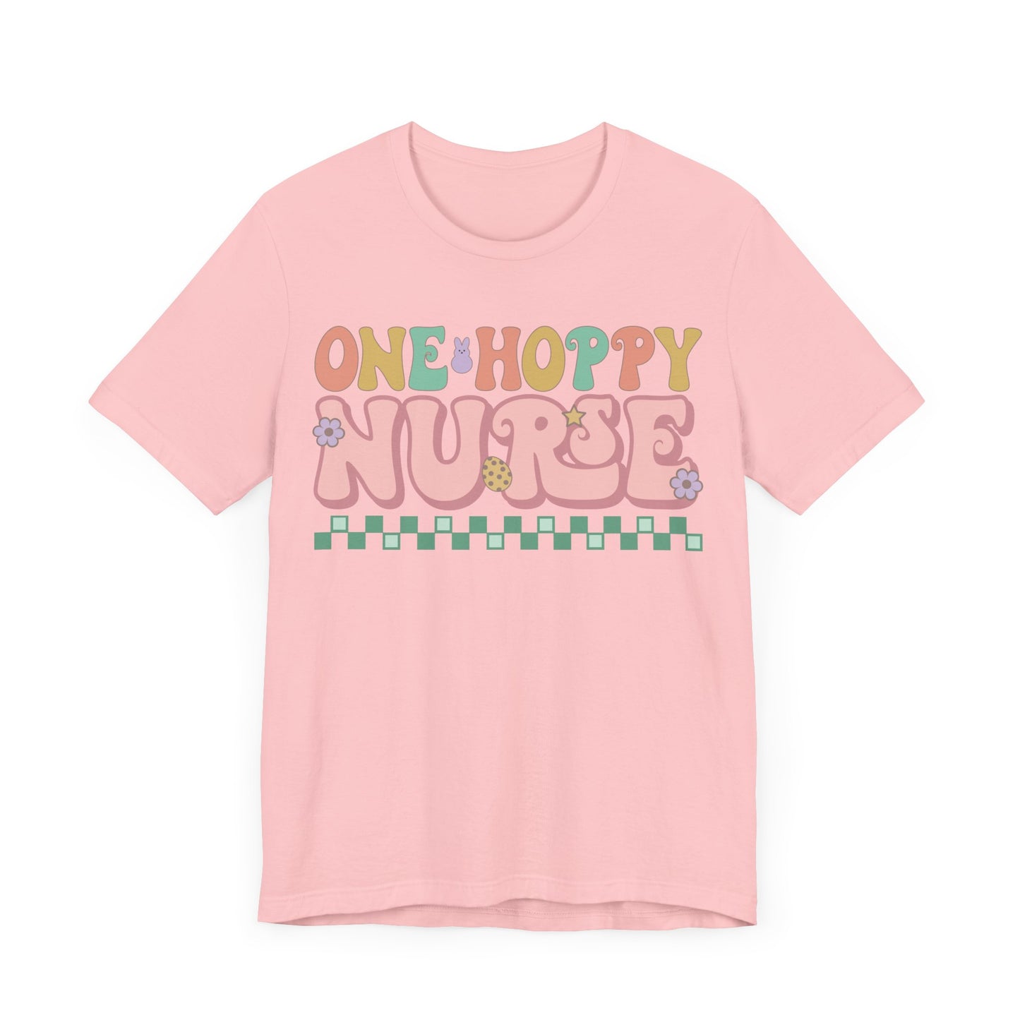 One Hoppy Nurse Easter Women Shirt, Retro Chick, Nurse shirt, teacher shirt, Easter nurse, punny shirt, funny woman shirt.