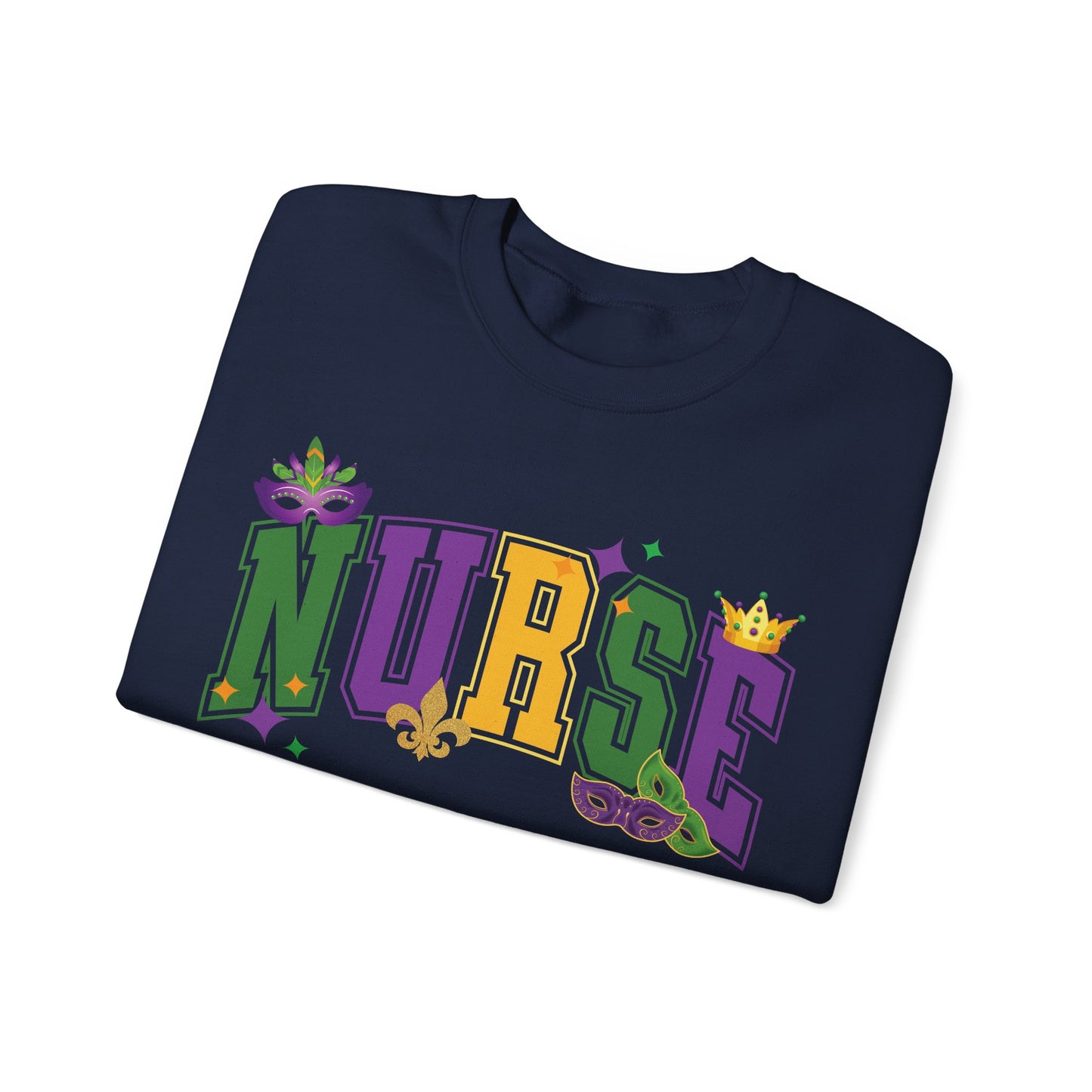 Mardi Gras Nurse Gildan Sweatshirt