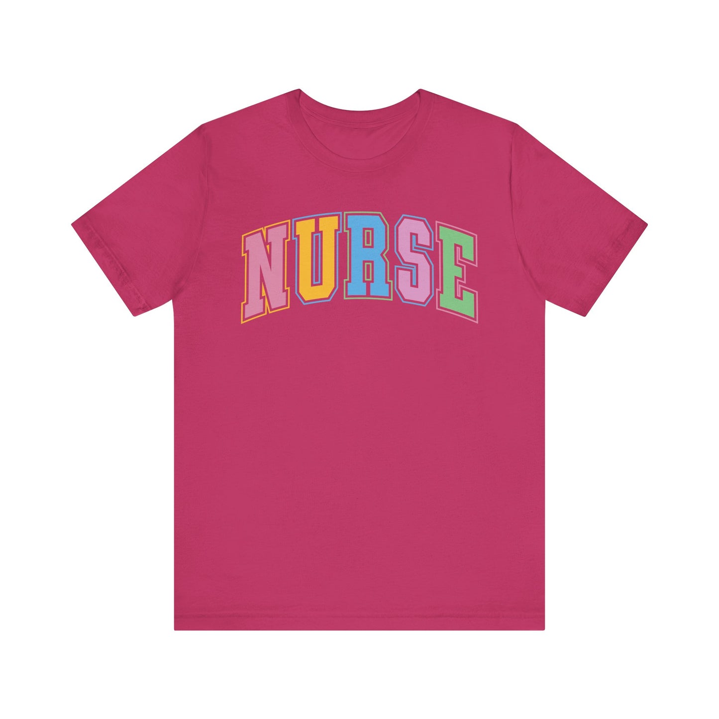 Multi Color Nurse Varsity Letter Tshirt, NICau, PICU, emergency department, labor and delivery